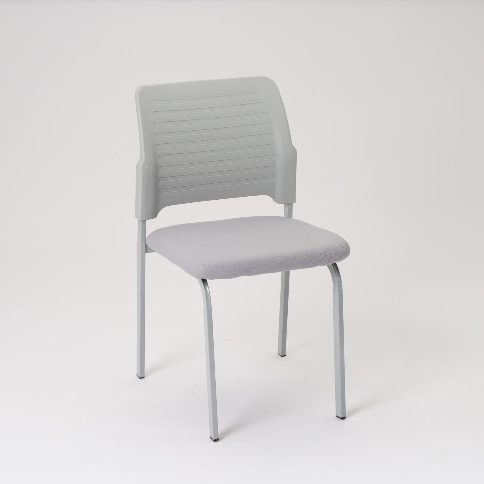 Set 2 sedie da ufficio impilabile in tessuto mesh e gambe in metallo grigio - Marane
