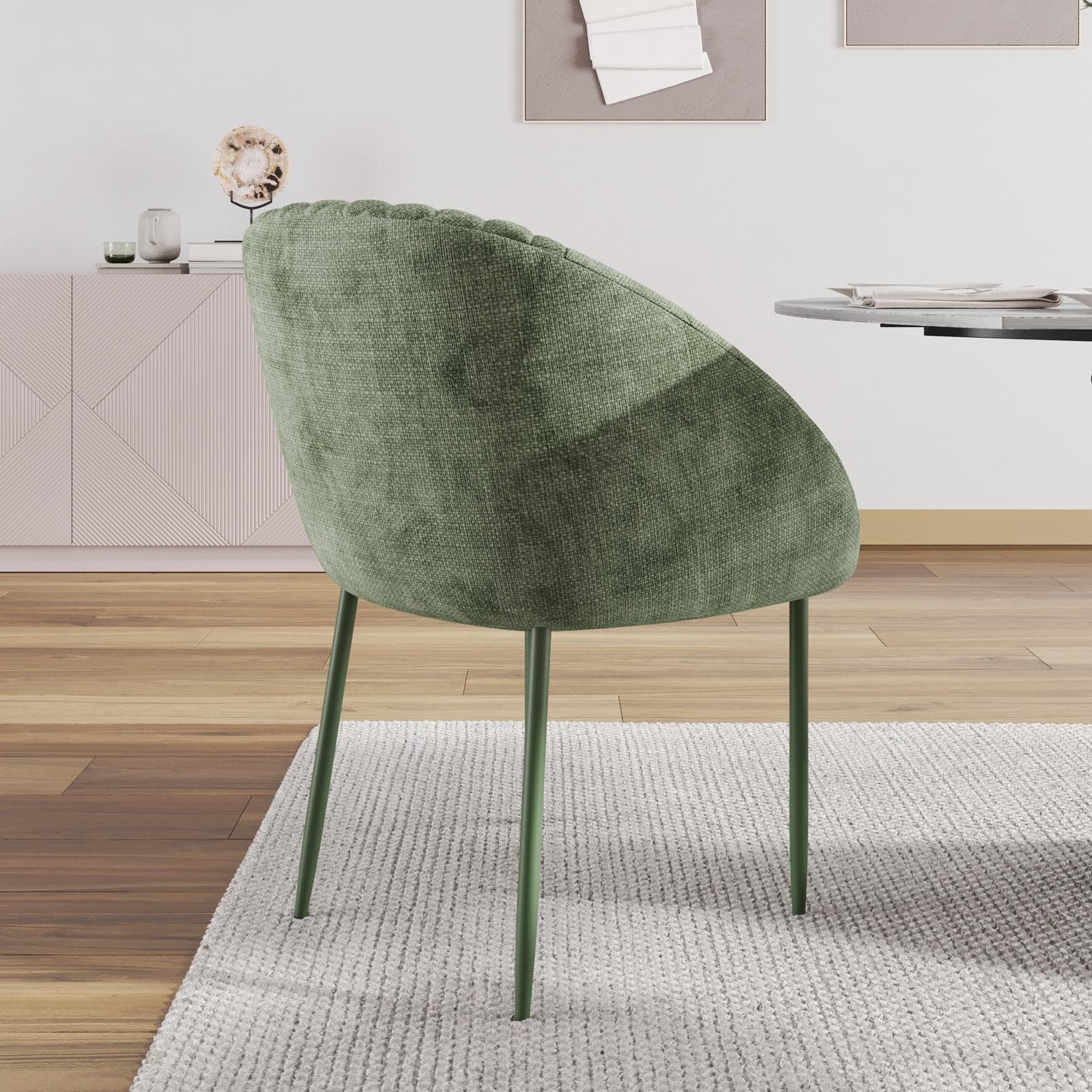 Set 2 sedie in ciniglia con gambe in metallo verde salvia - Myba
