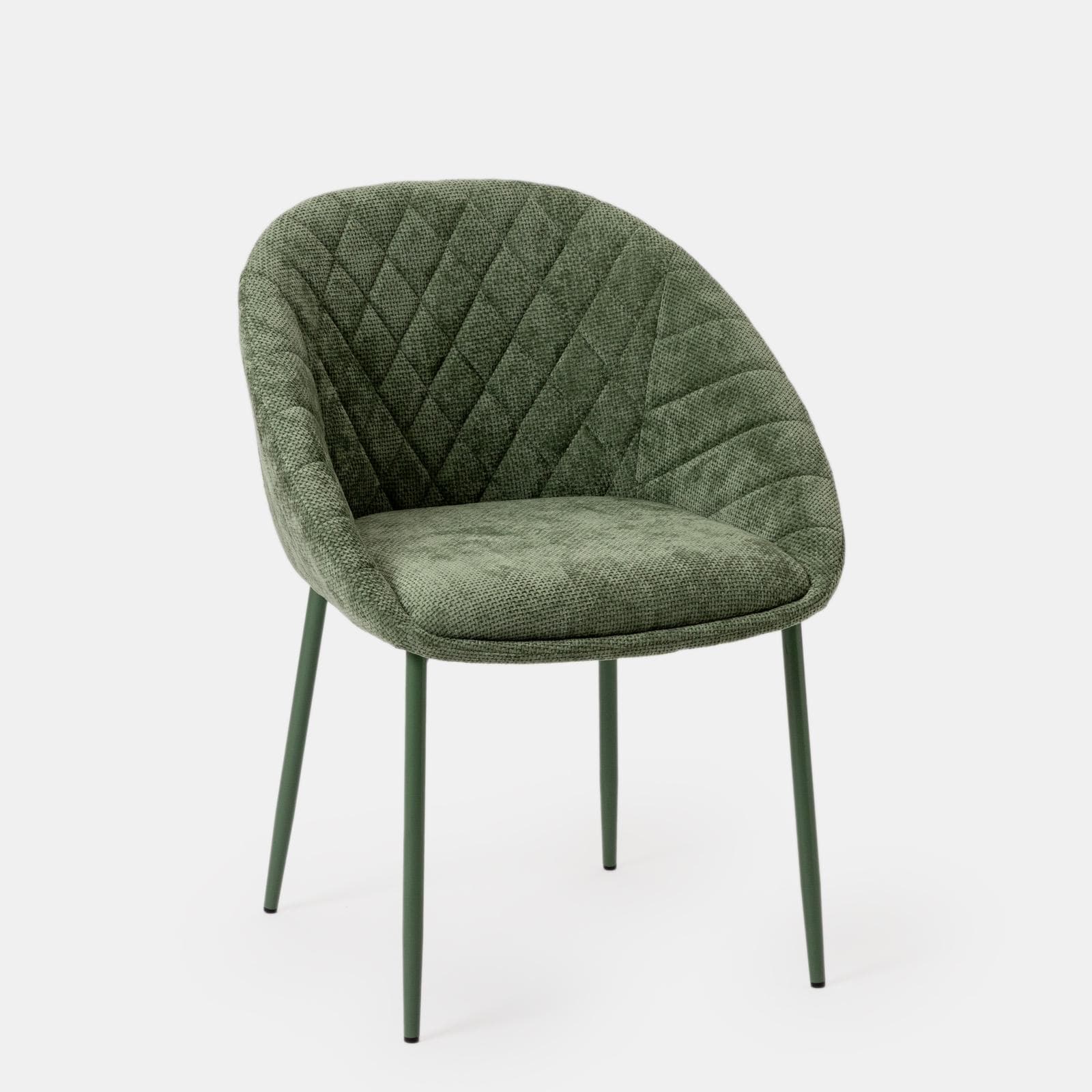 Set 2 sedie in ciniglia con gambe in metallo verde salvia - Myba