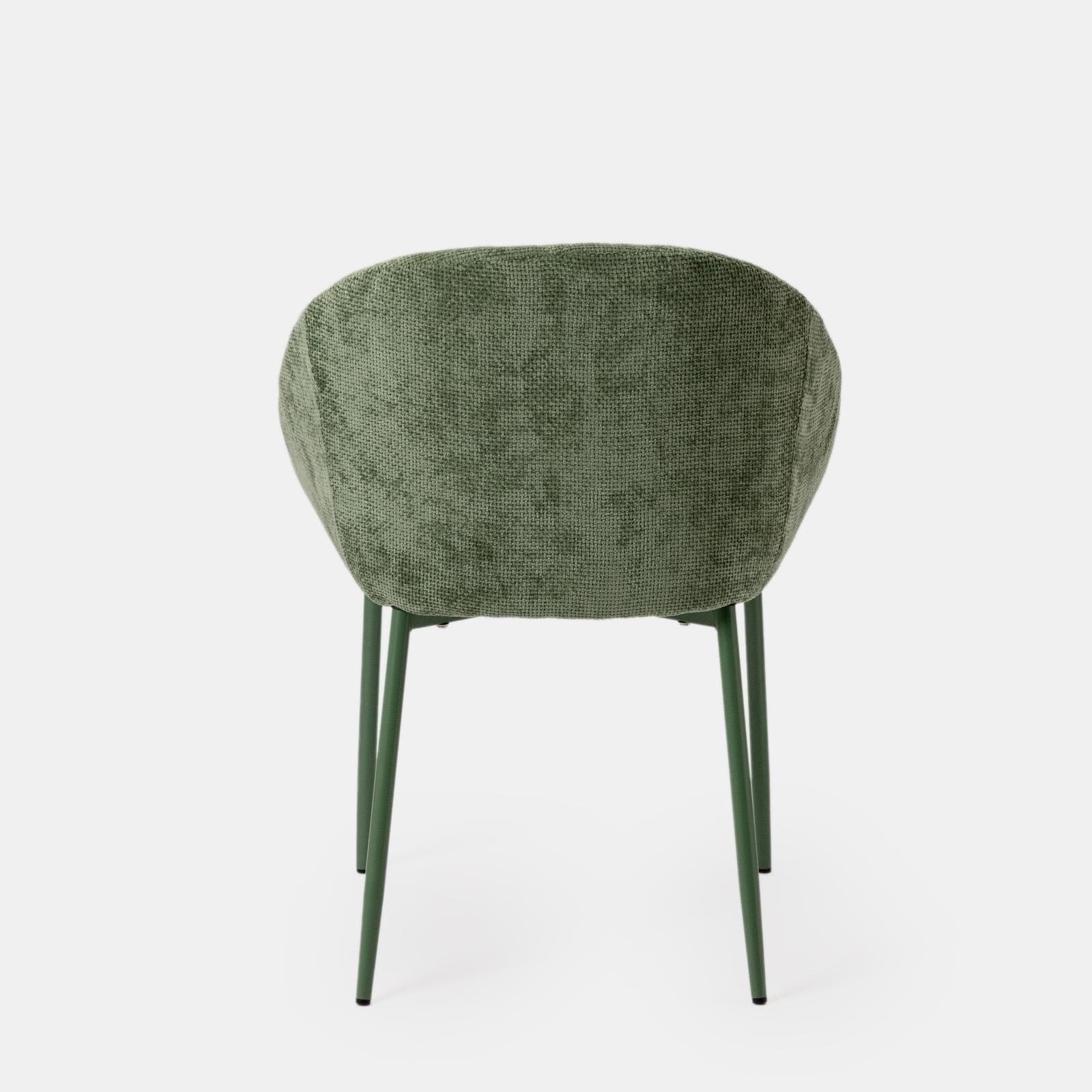 Set 2 sedie in ciniglia con gambe in metallo verde salvia - Myba
