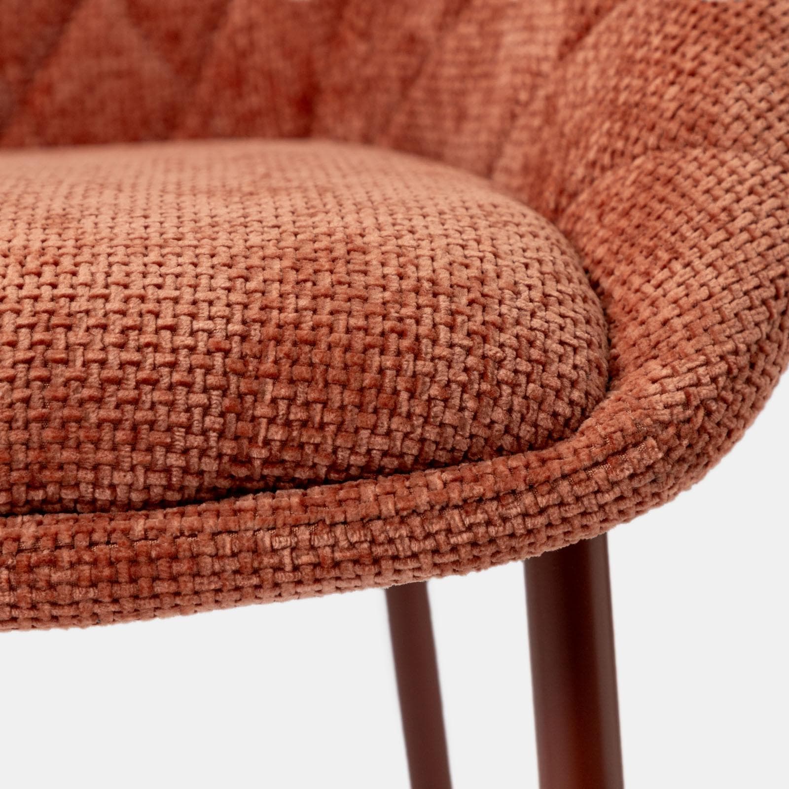 Set 2 sedie in ciniglia rosa antico con gambe in metallo terracotta - Myba