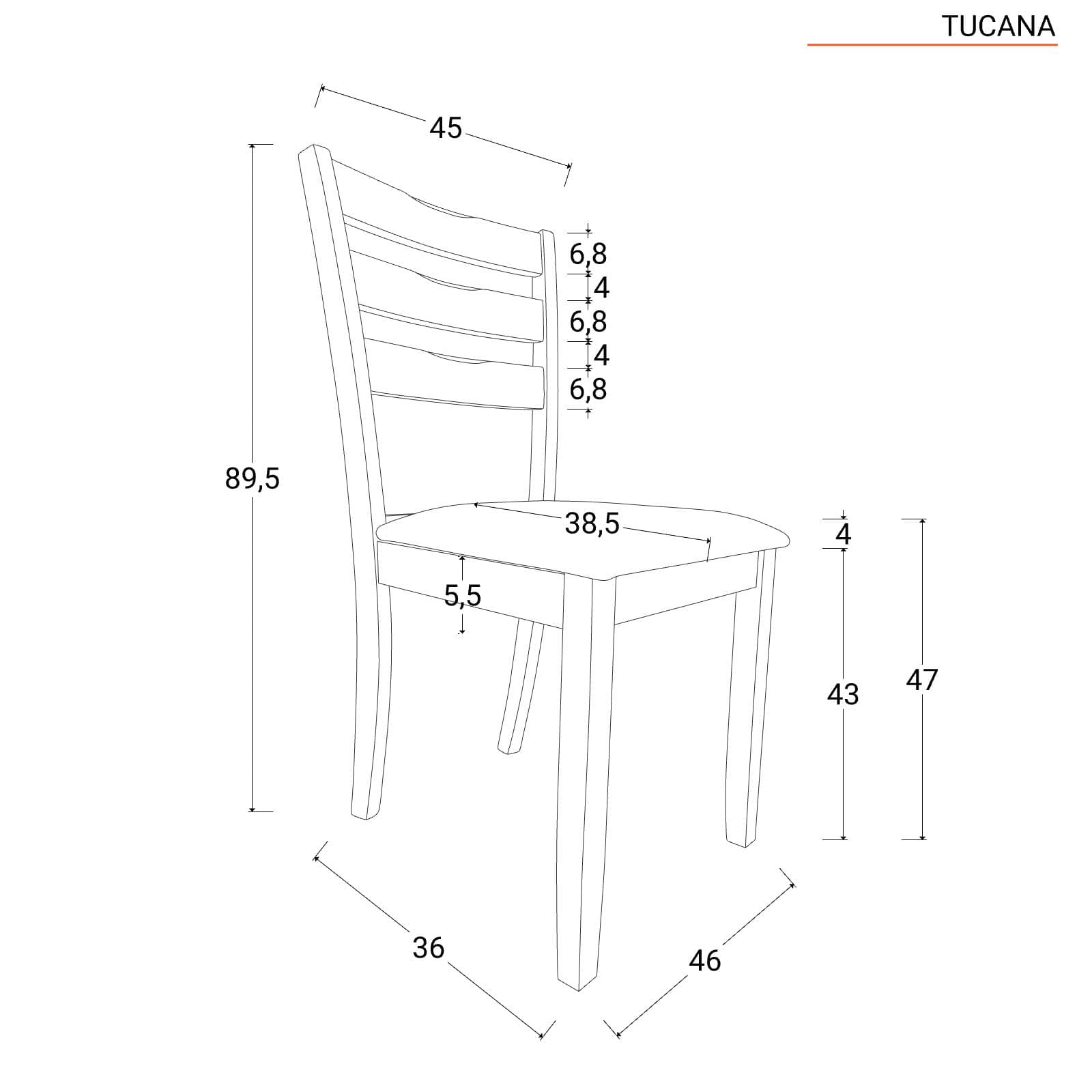 Set 2 sedie in legno cashmere con cuscino grigio chiaro - Tucana