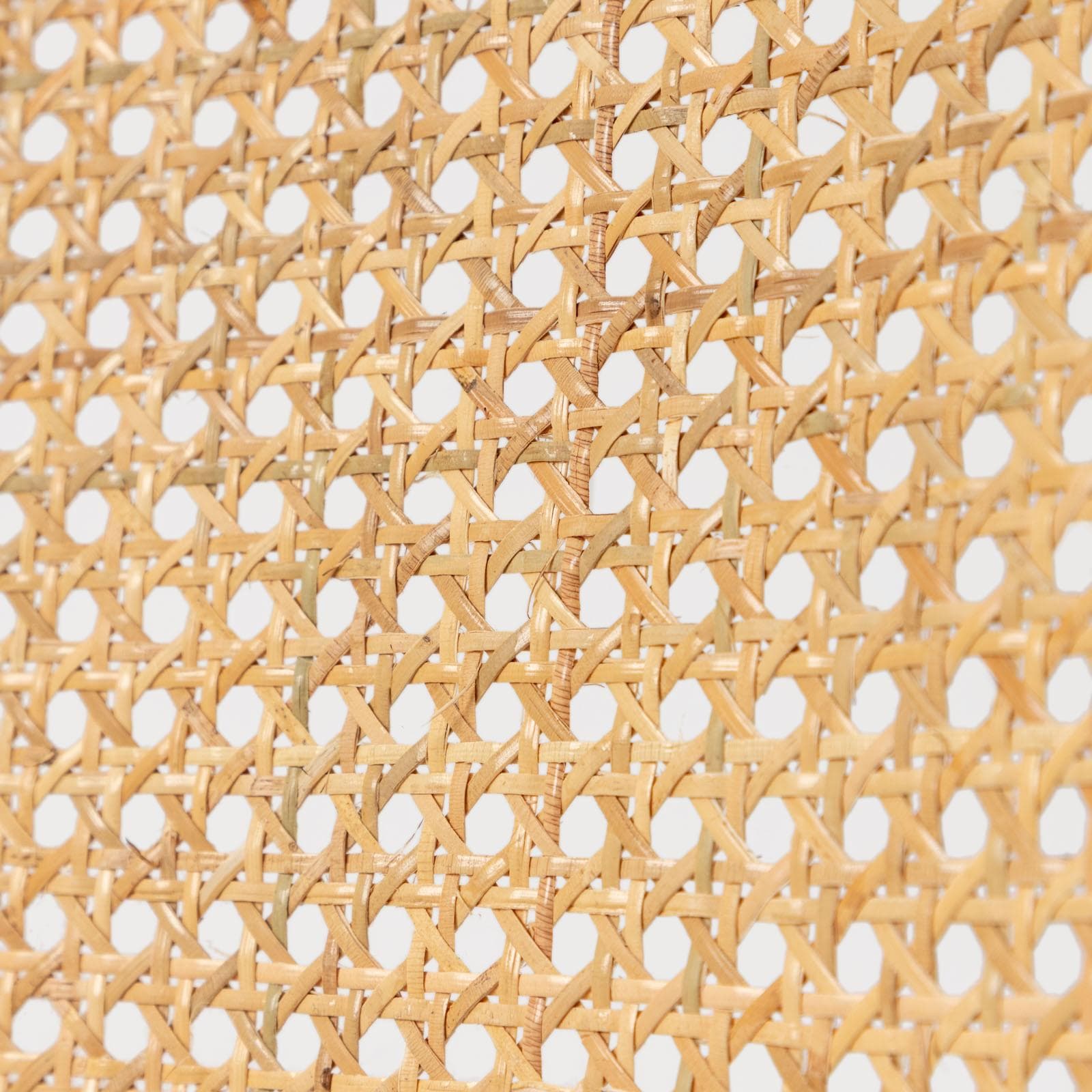 Set 2 sedie in legno con schienale in rattan e seduta in cotone e lino naturale - Nikka