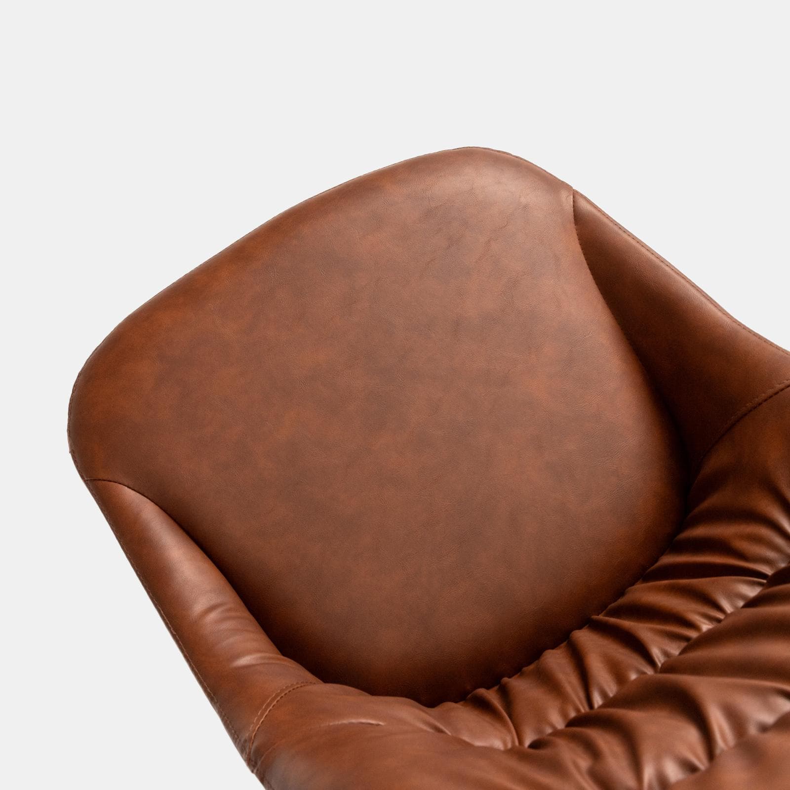 Set 2 sedie in similpelle cognac con gambe in metallo nero - Majy