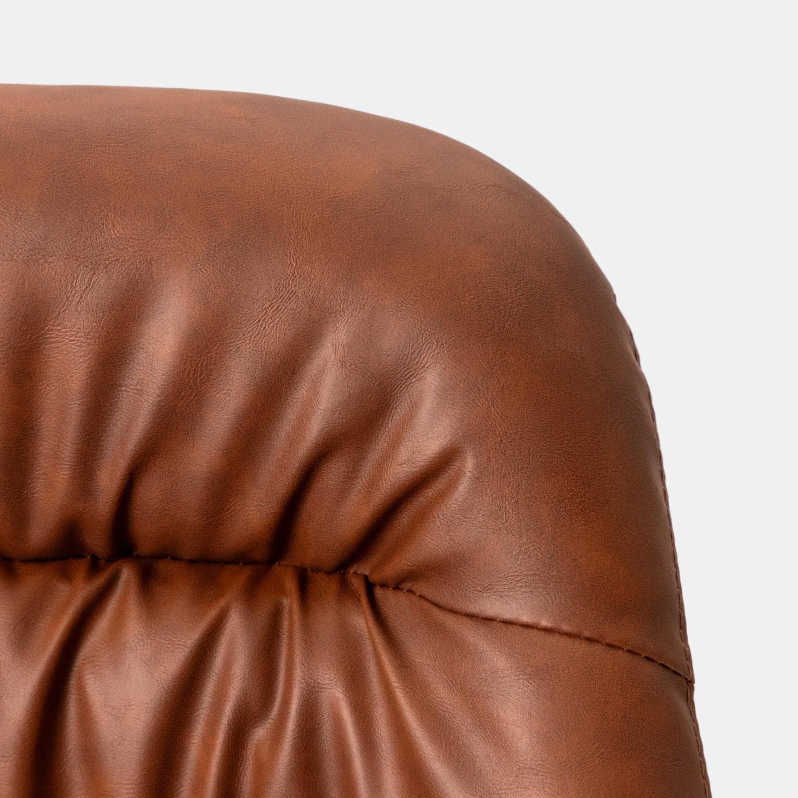 Set 2 sedie in similpelle cognac con gambe in metallo nero - Majy