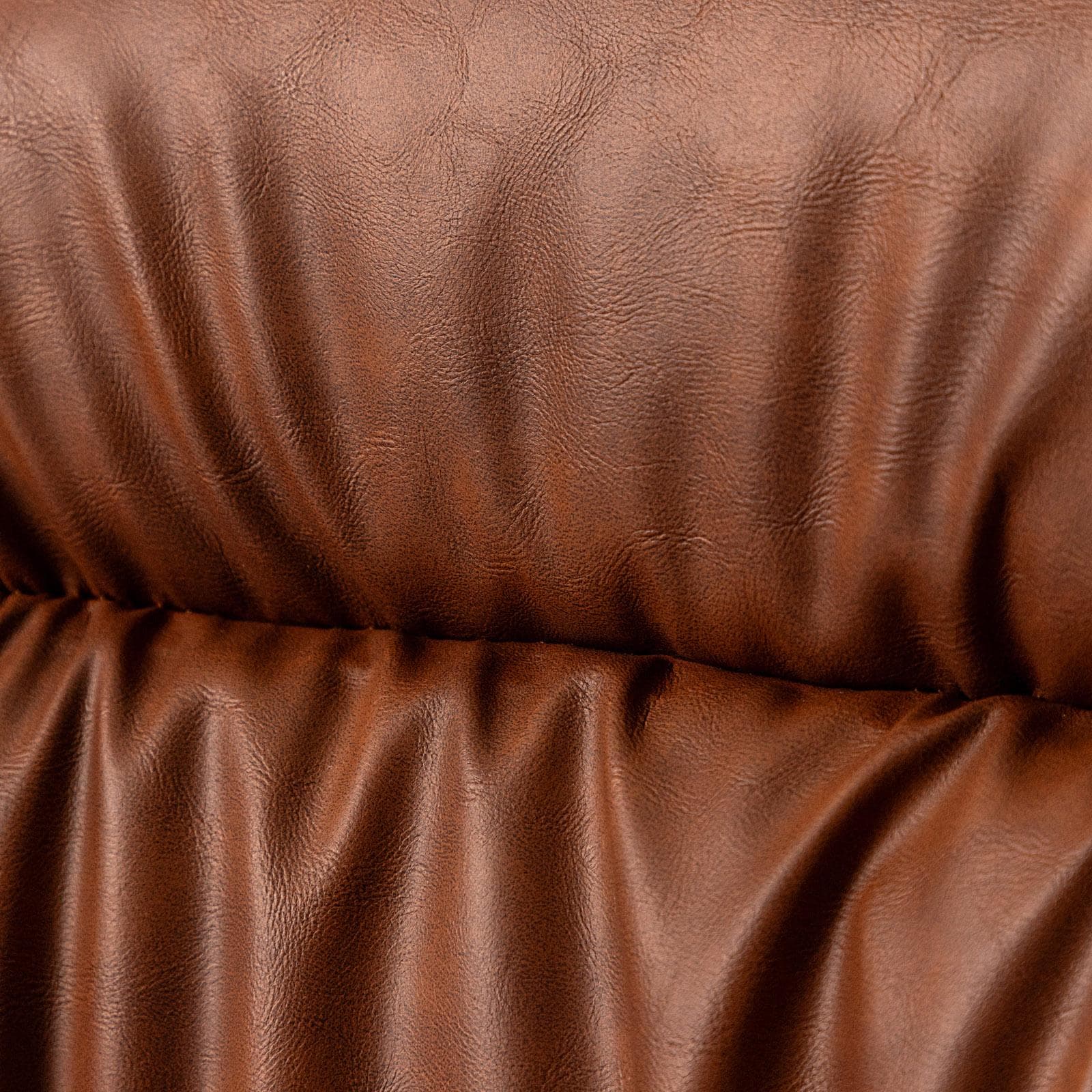 Set 2 sedie in similpelle cognac con gambe in metallo nero - Majy