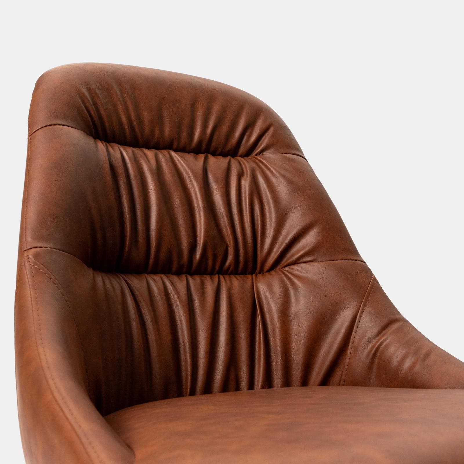 Set 2 sedie in similpelle cognac con gambe in metallo nero - Majy