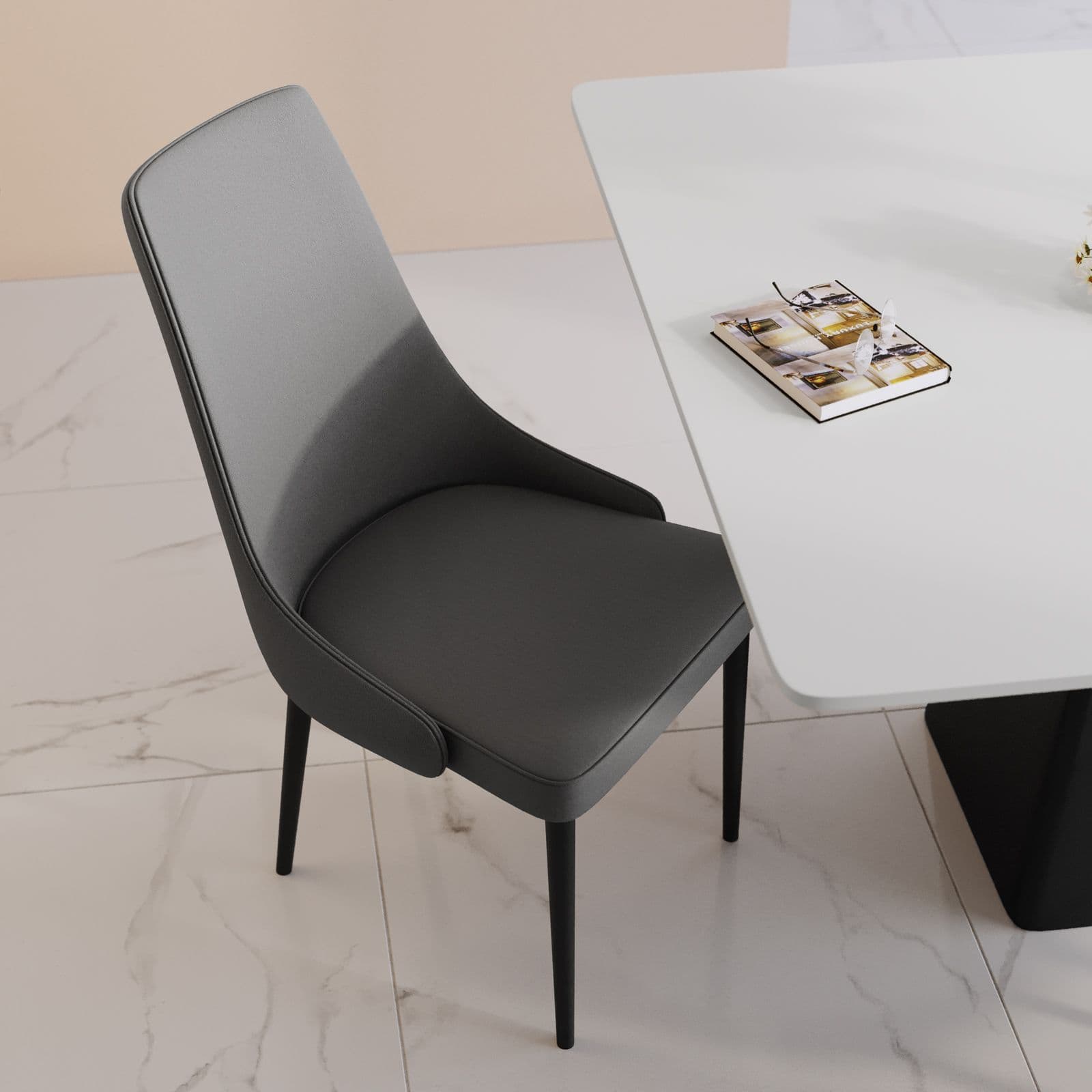 Set 2 sedie in similpelle grigio - Divina