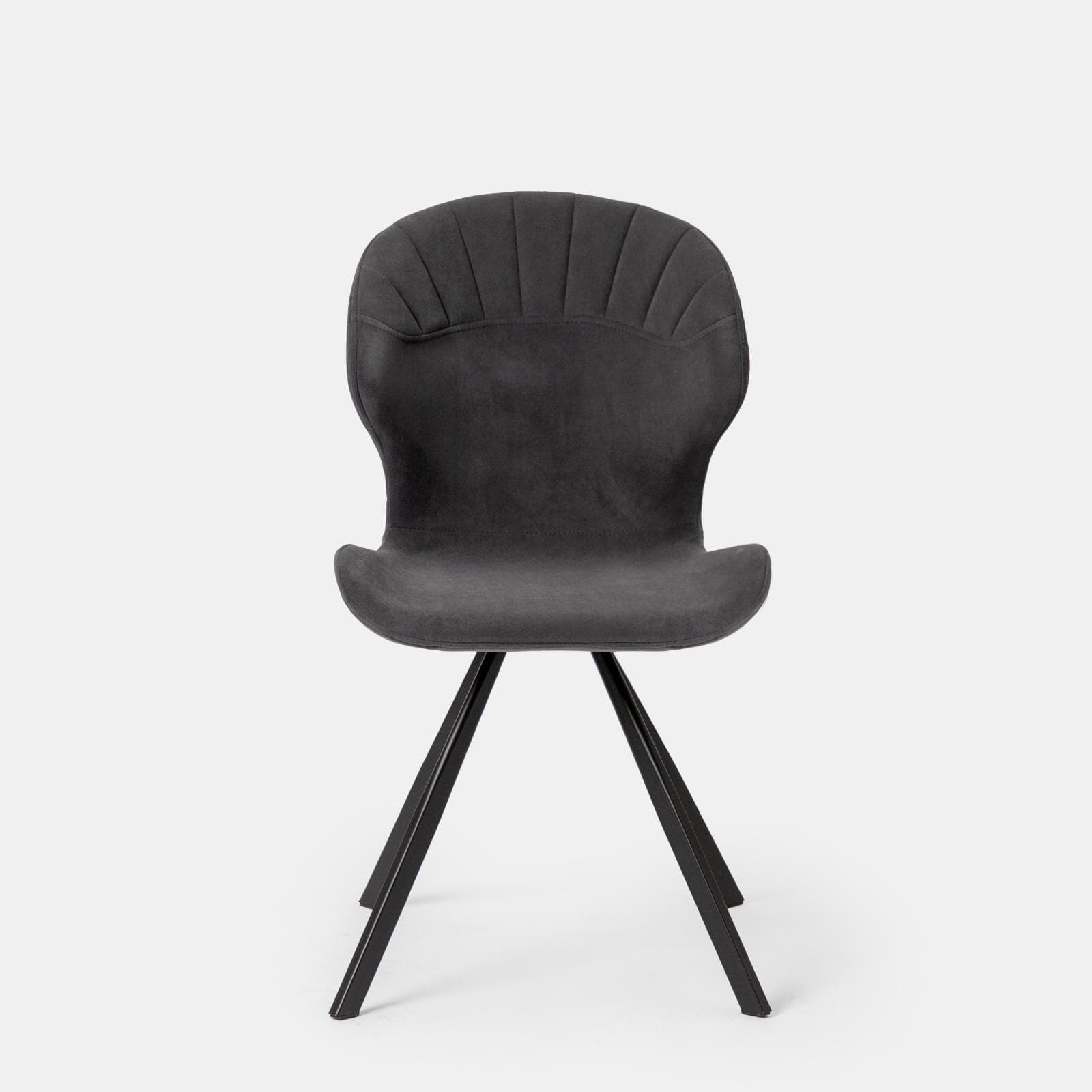 Set 2 sedie in tessuto antracite con gambe in metallo nero - Kulture