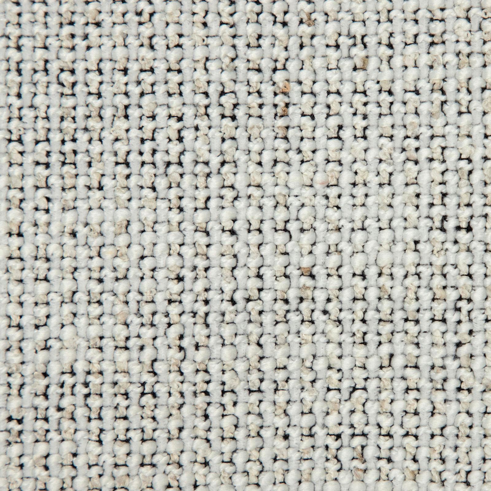Set 2 sedie in tessuto bouclé bianco con schienale in plywood e gambe in metallo nero - Vesta Deluxe