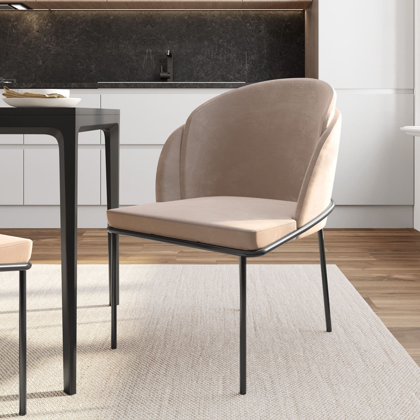 Set 2 sedie in velluto beige - Kneel