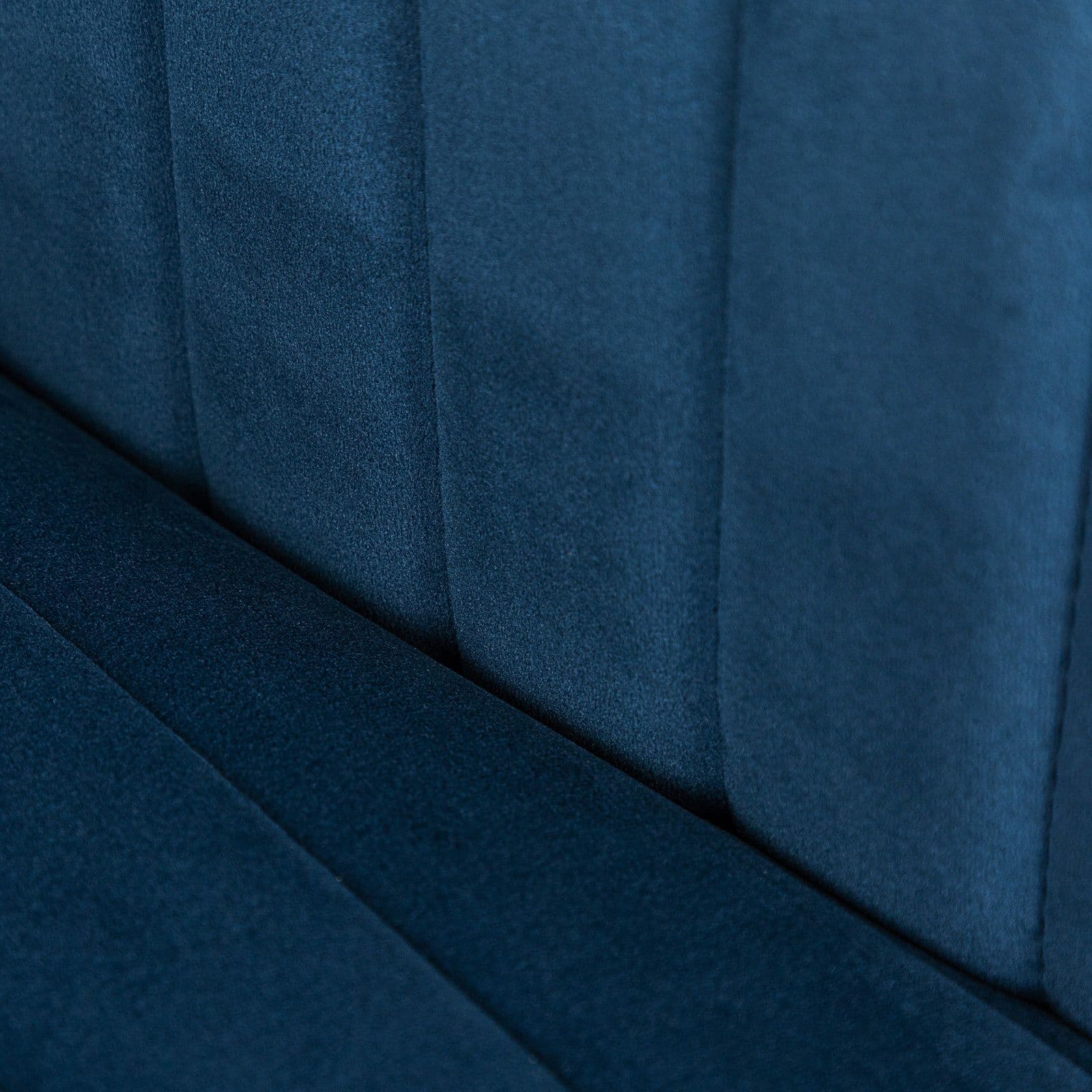 Set 2 sedie in velluto blu scuro e gambe in metallo nero - Vanus