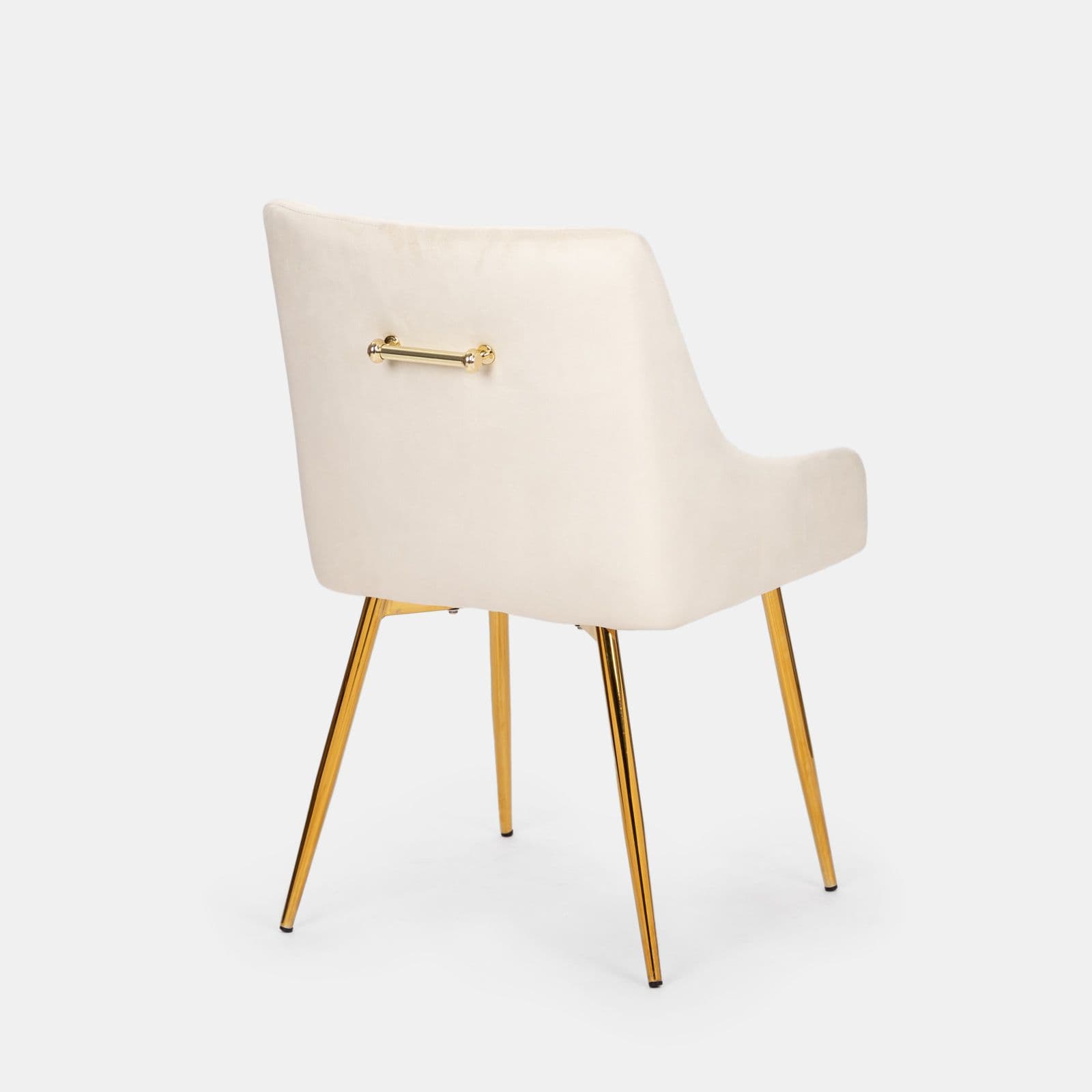 Set 2 sedie in velluto crema con dettagli e gambe oro - Artal