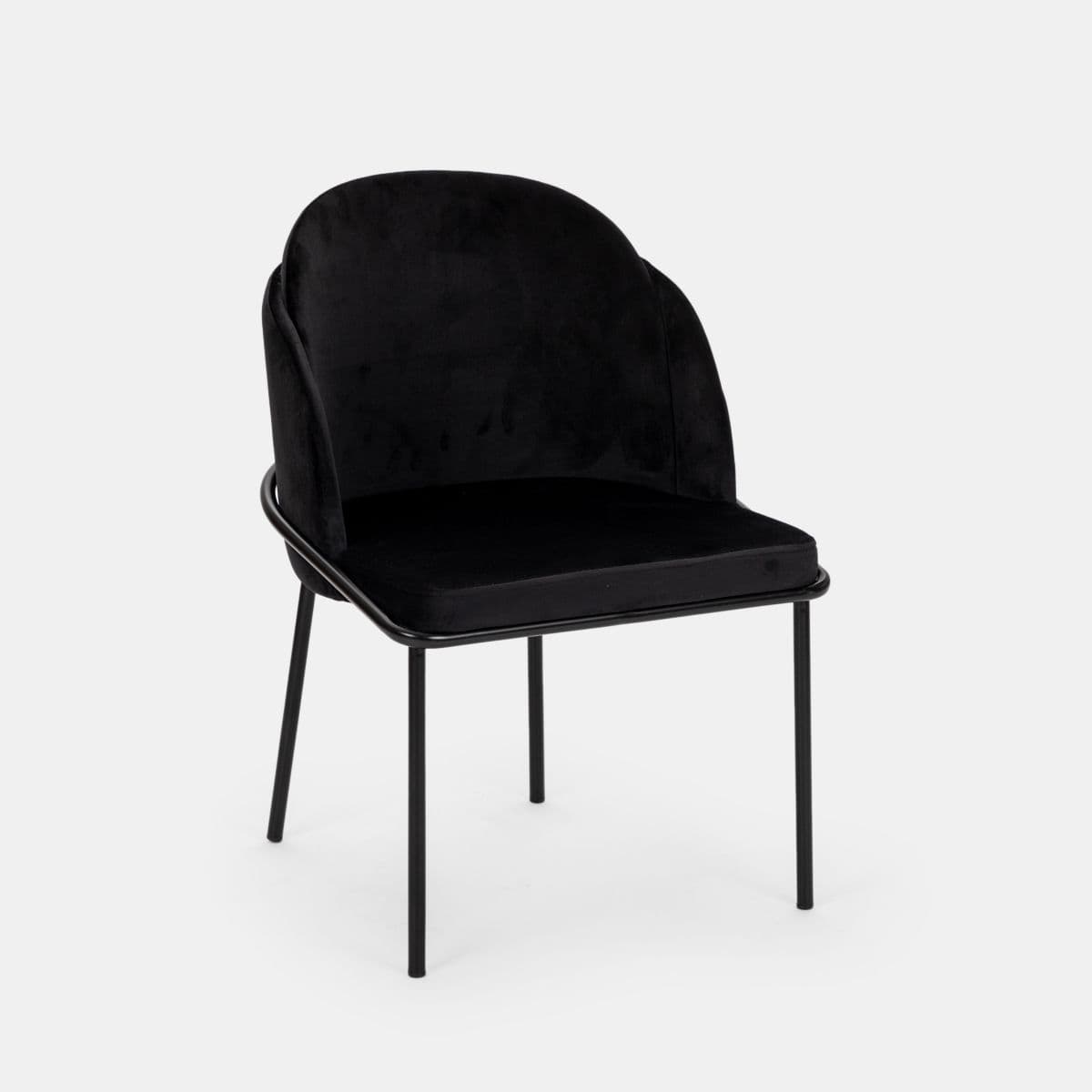 Set 4 sedie in velluto nero - Kneel