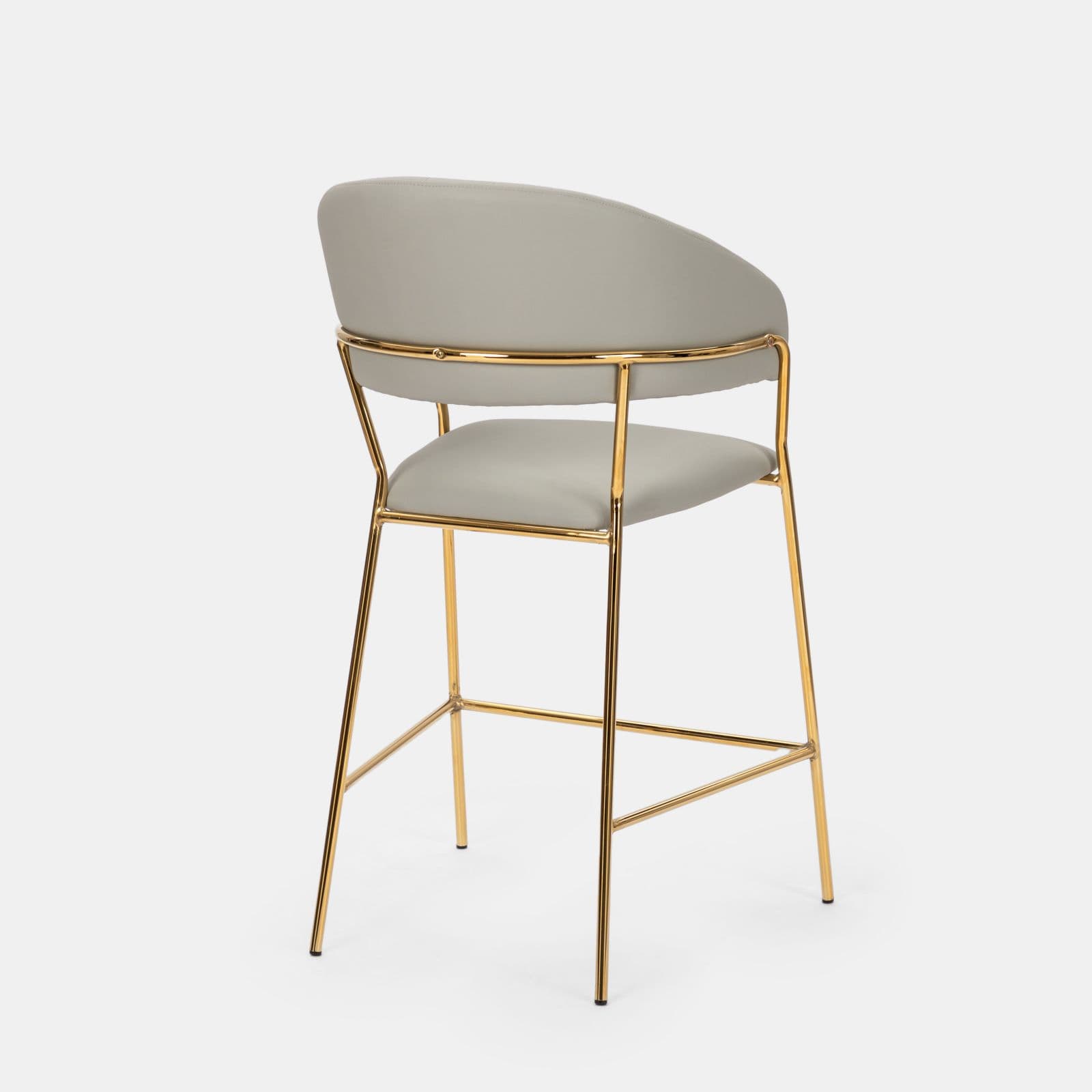 Set 2 sgabelli in similpelle grigio chiaro con gambe oro - Anette