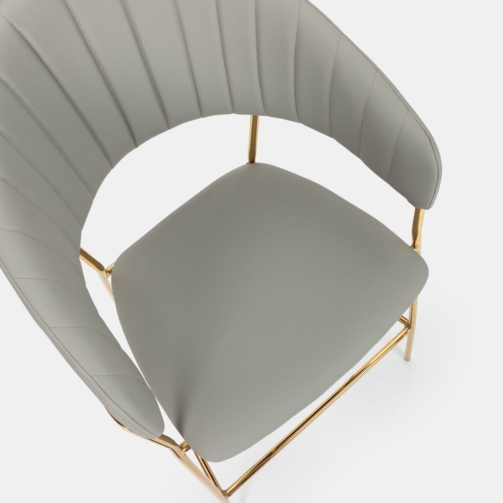 Set 2 sgabelli in similpelle grigio chiaro con gambe oro - Anette