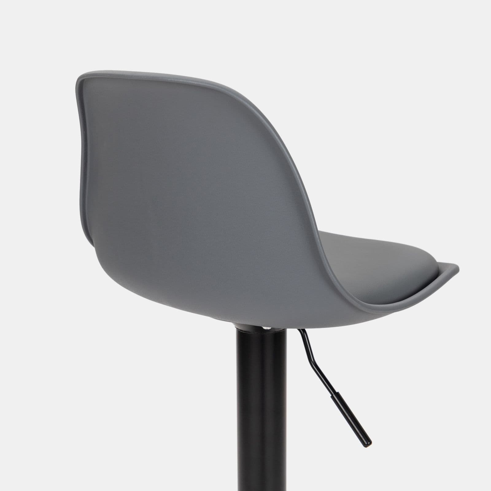 Set 2 sgabelli in similpelle nero con seduta grigio - Kriton