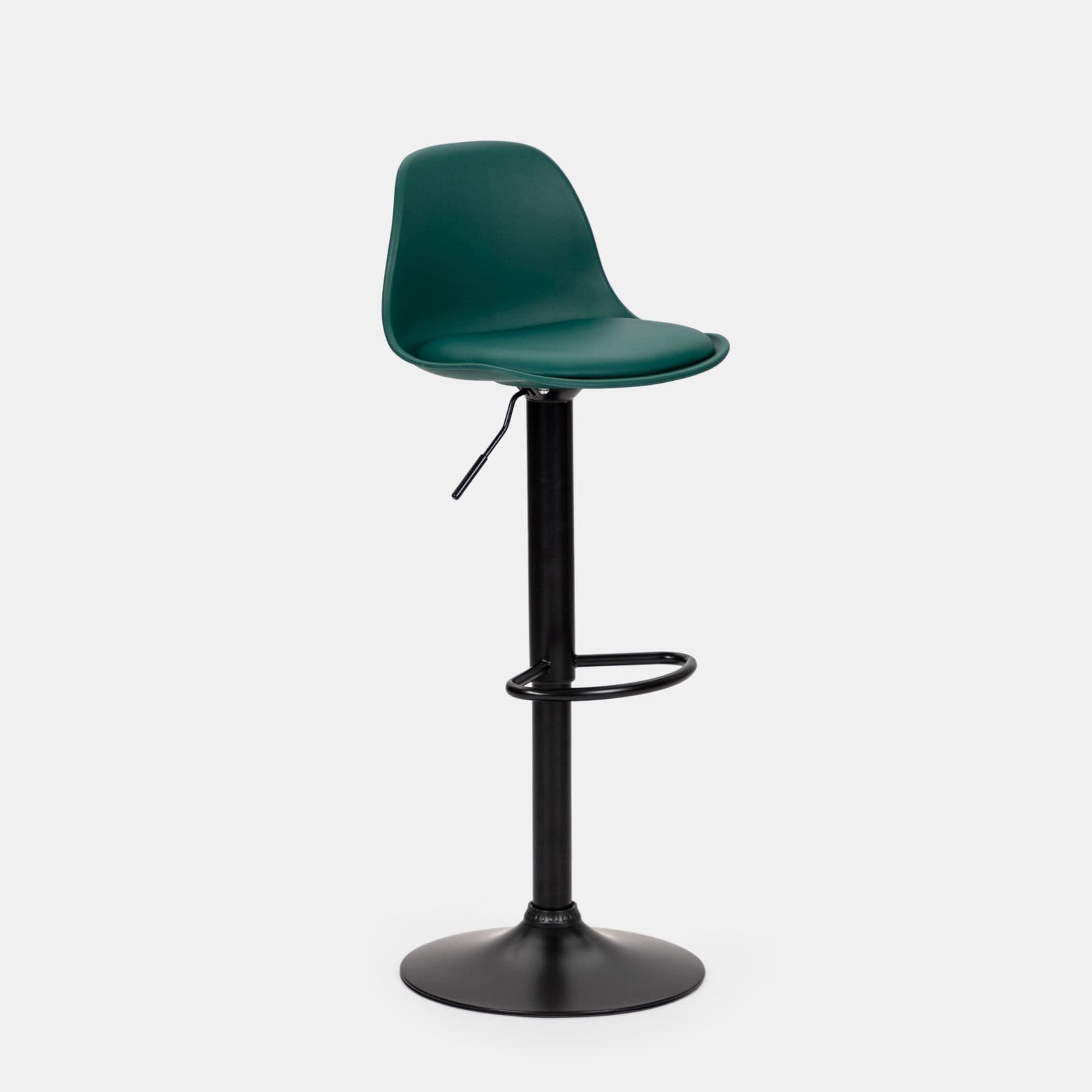 Set 2 sgabelli in similpelle nero con seduta verde scuro - Kriton