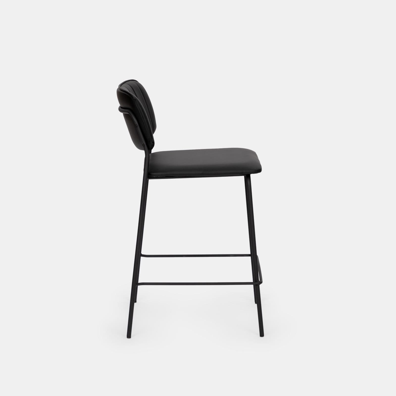 Set 2 sgabelli in similpelle nero - Marmin