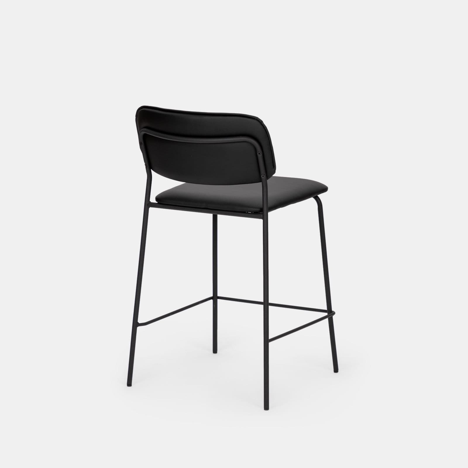 Set 2 sgabelli in similpelle nero - Marmin
