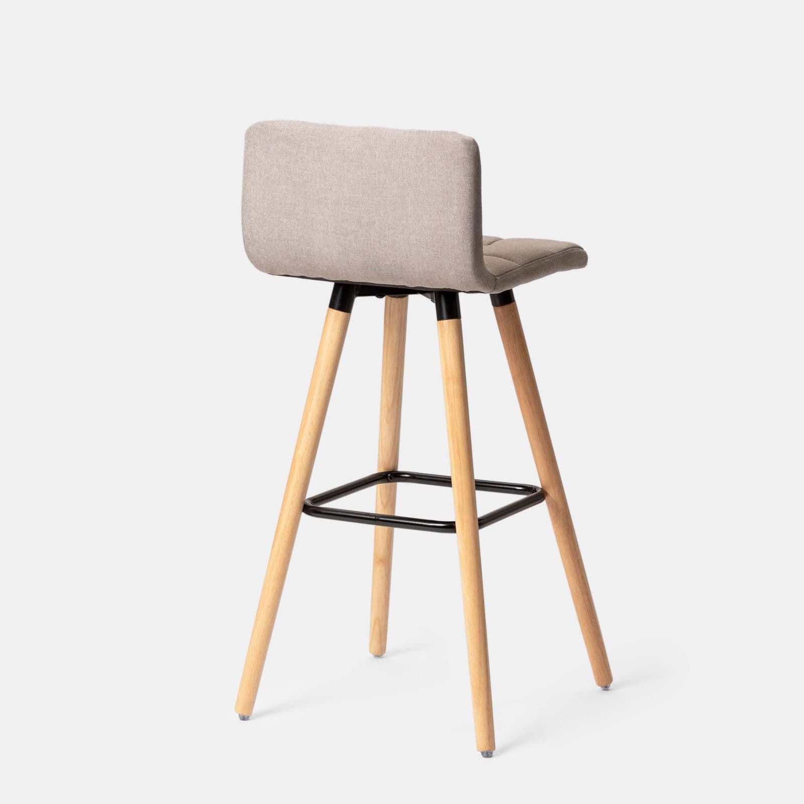 Set 2 sgabelli in tessuto grigio chiaro con struttura in legno - Rolls