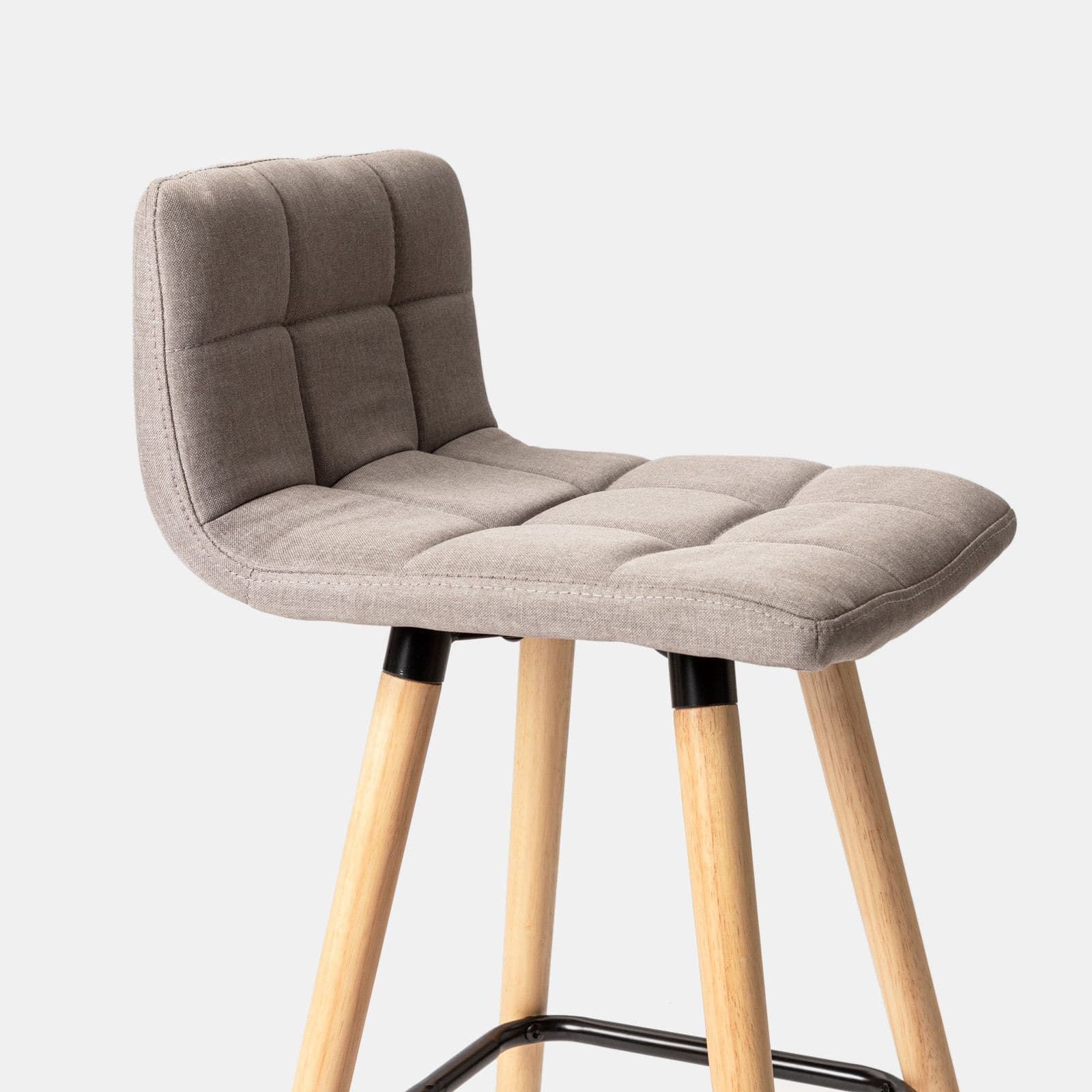 Set 2 sgabelli in tessuto grigio chiaro con struttura in legno - Rolls