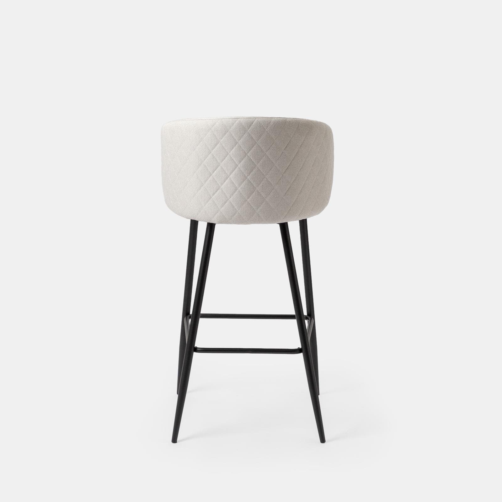 Set 2 sgabelli in tessuto crema struttura in metallo nero - Jannet