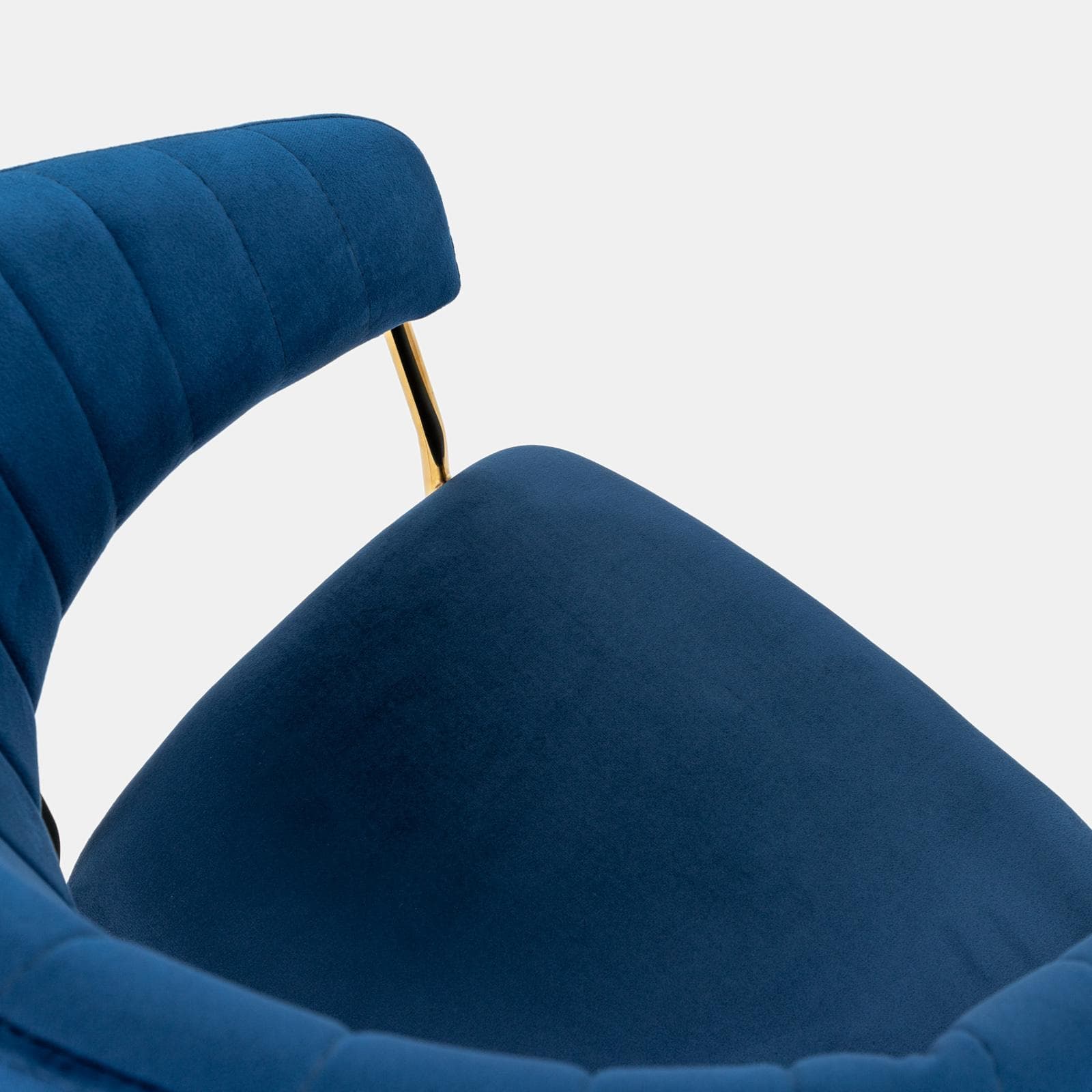 Set 2 sgabelli in velluto blu con gambe oro - Anette