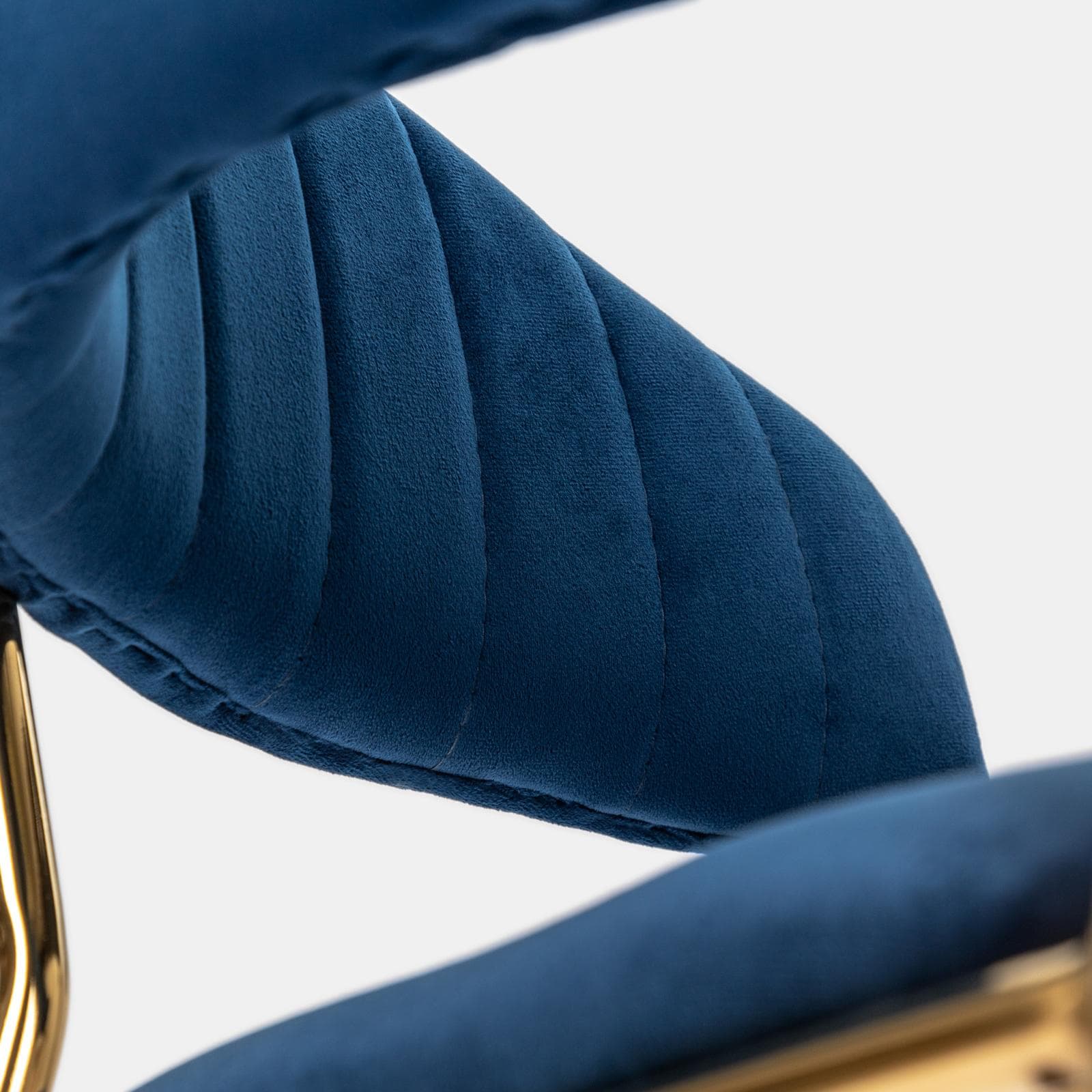 Set 2 sgabelli in velluto blu con gambe oro - Anette