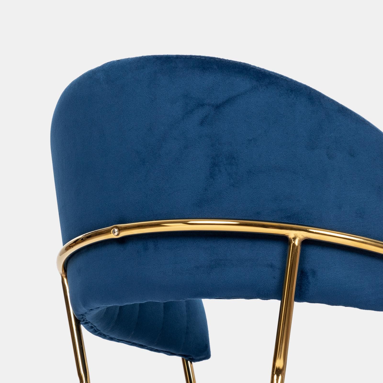 Set 2 sgabelli in velluto blu con gambe oro - Anette