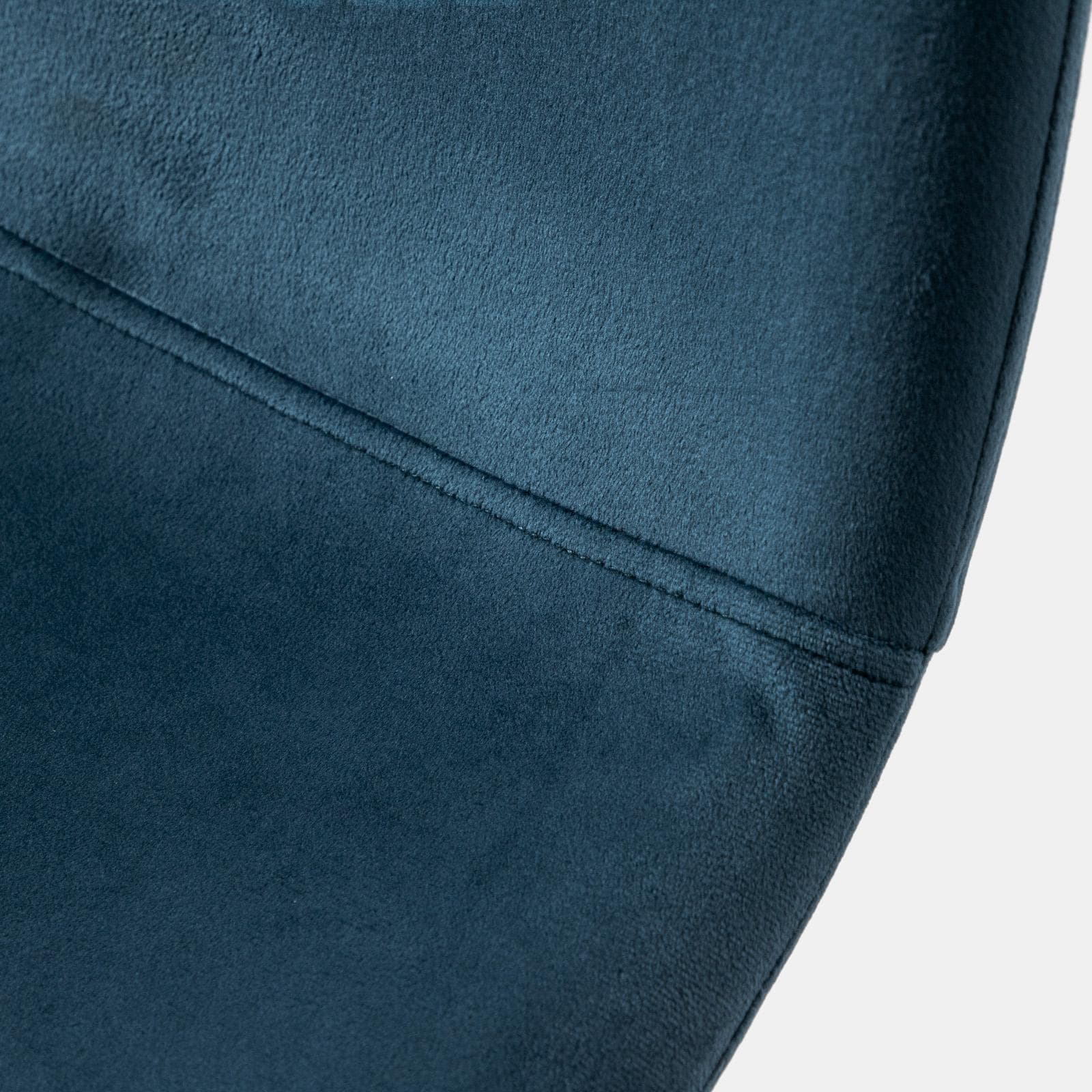 Set 2 sgabelli in velluto blu con gambe in metallo nere - Finesse