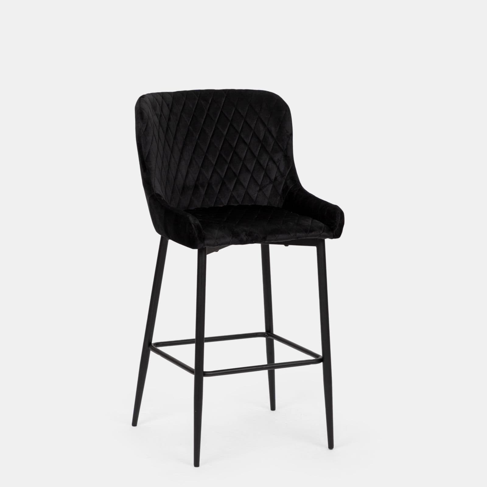 Set 2 sgabelli in velluto nero - Yasi