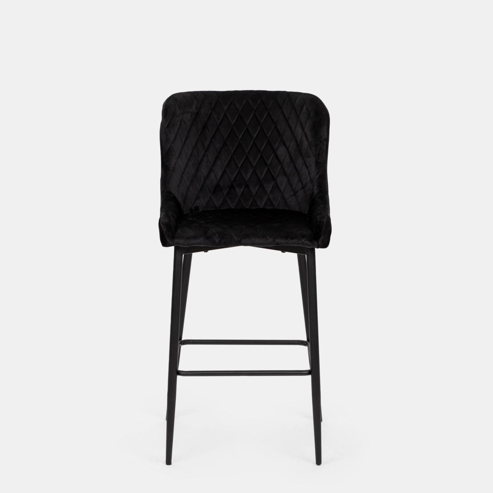 Set 2 sgabelli in velluto nero - Yasi