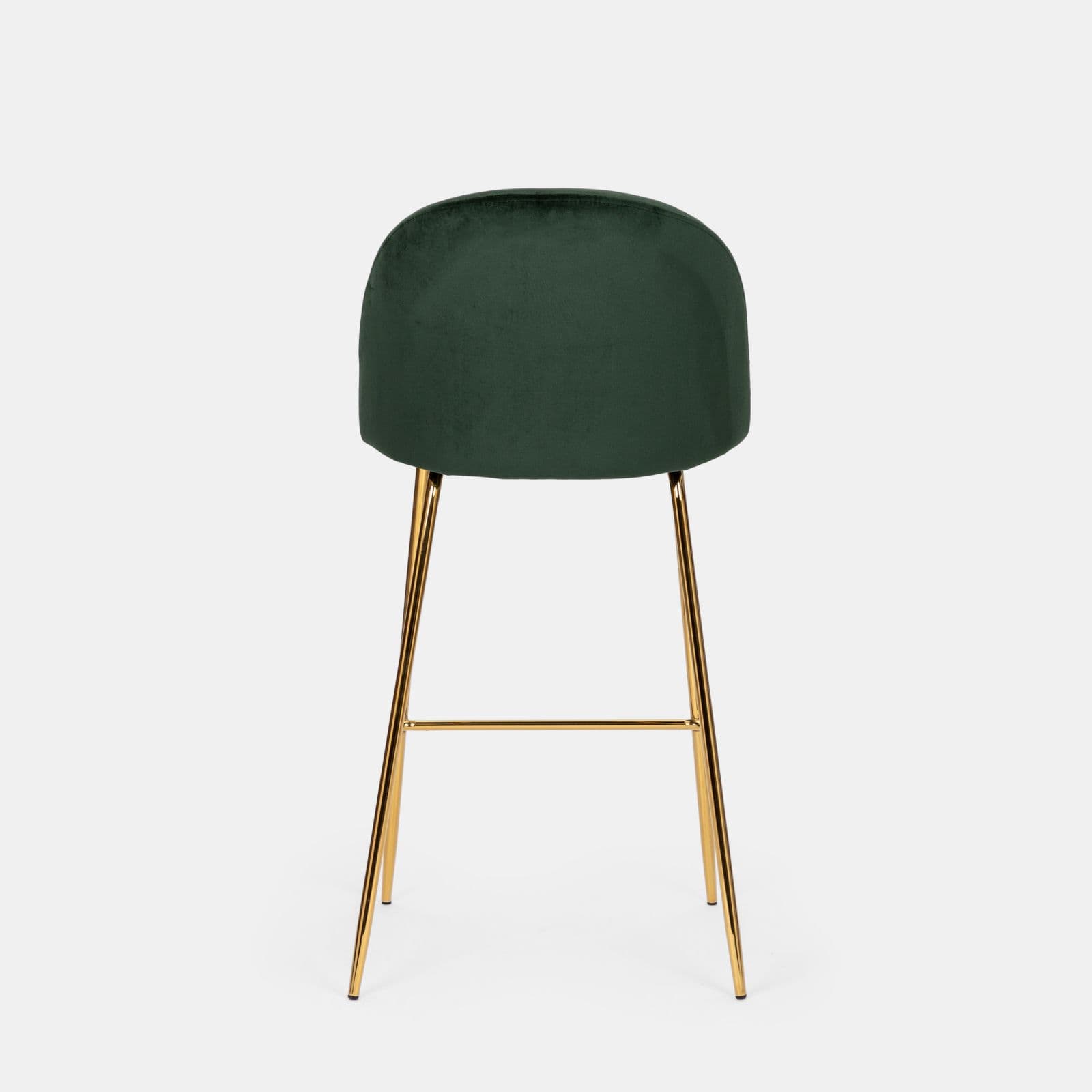 Set 2 sgabelli in velluto verde scuro con gambe oro - Melt