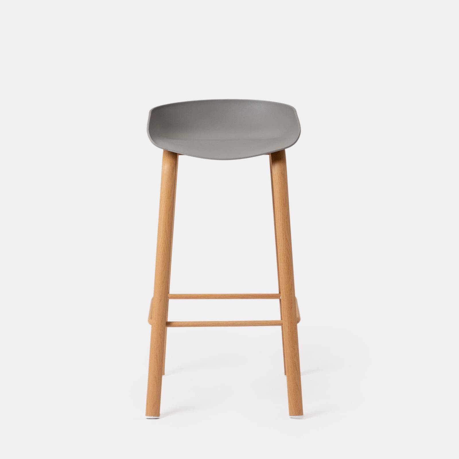 Set 2 sgabelli seduta grigio e gambe in metallo effetto legno - Alborg
