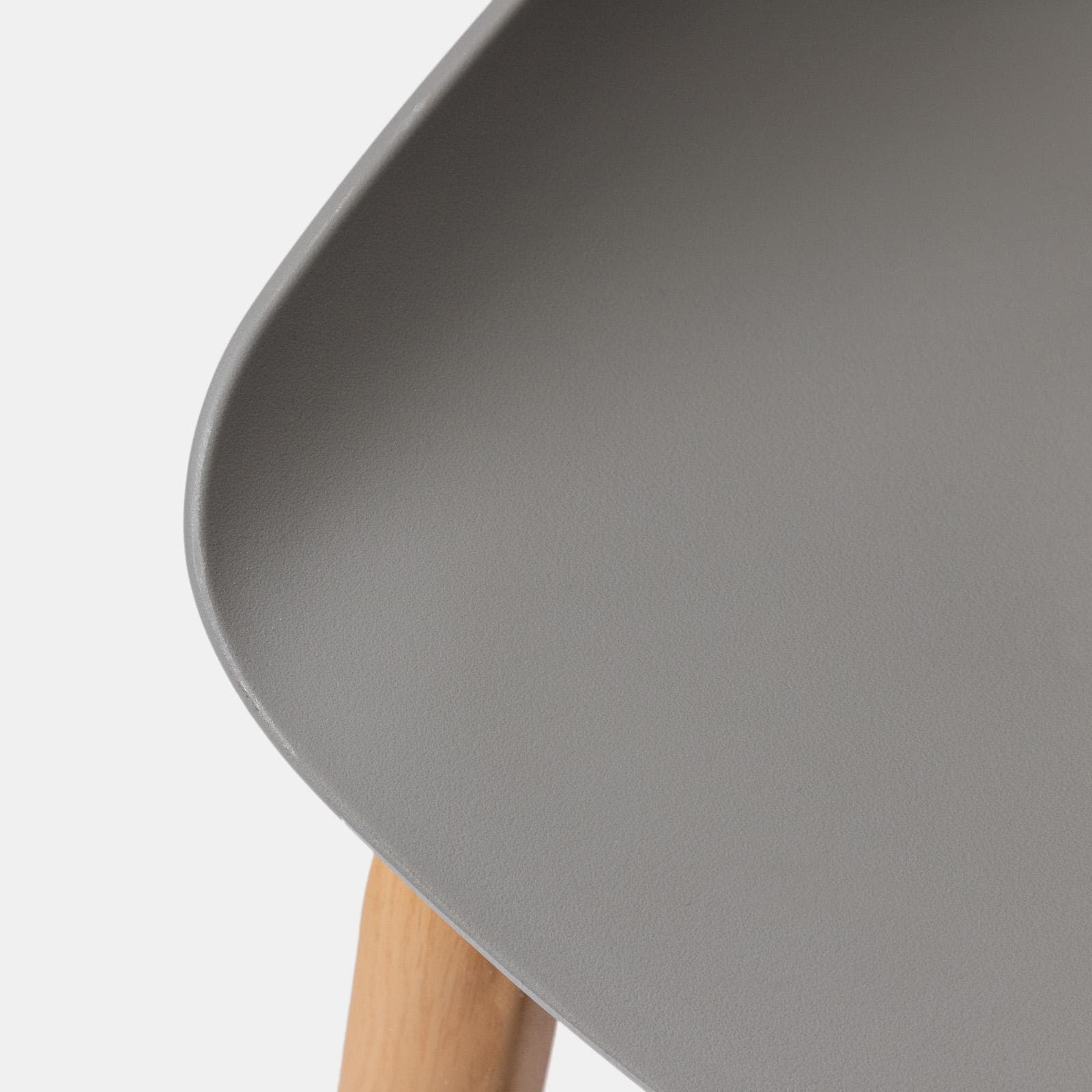 Set 2 sgabelli seduta grigio e gambe in metallo effetto legno - Alborg