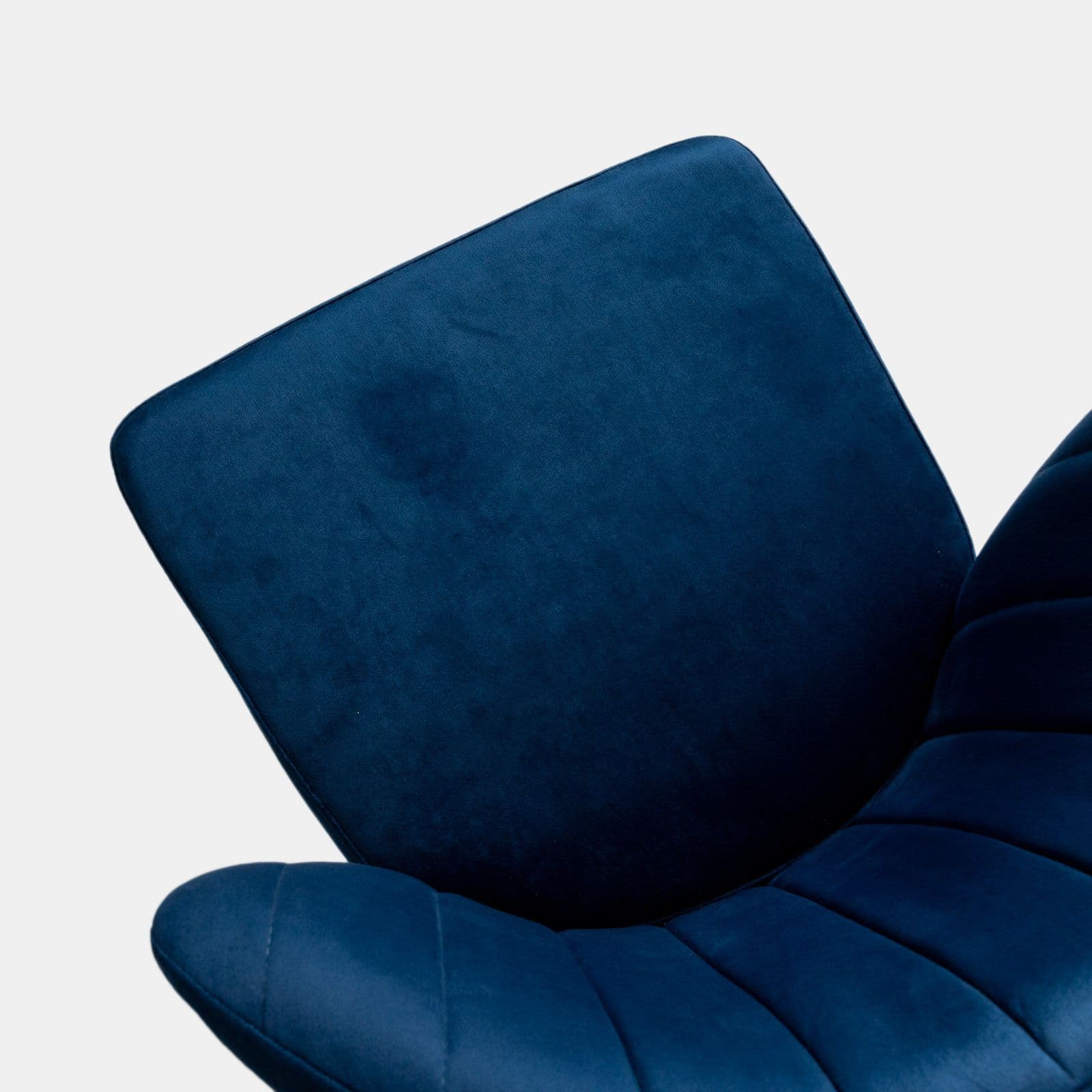 Set 2 sgabelli in velluto blu scuro con schienale a conchiglia e gambe in metallo oro - Halima