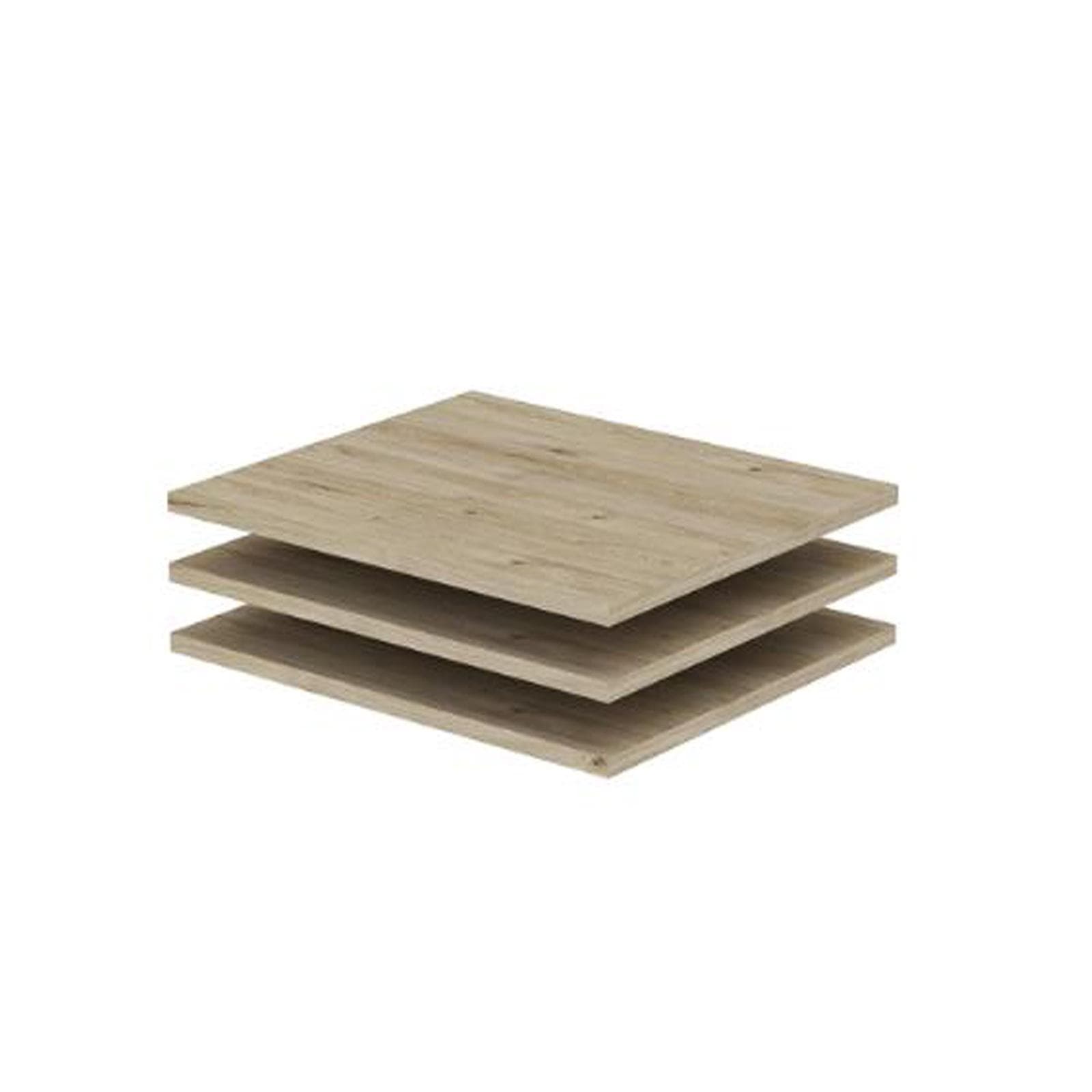 Set 3 ripiani per armadio scorrevole Essex da 120 cm rovere
