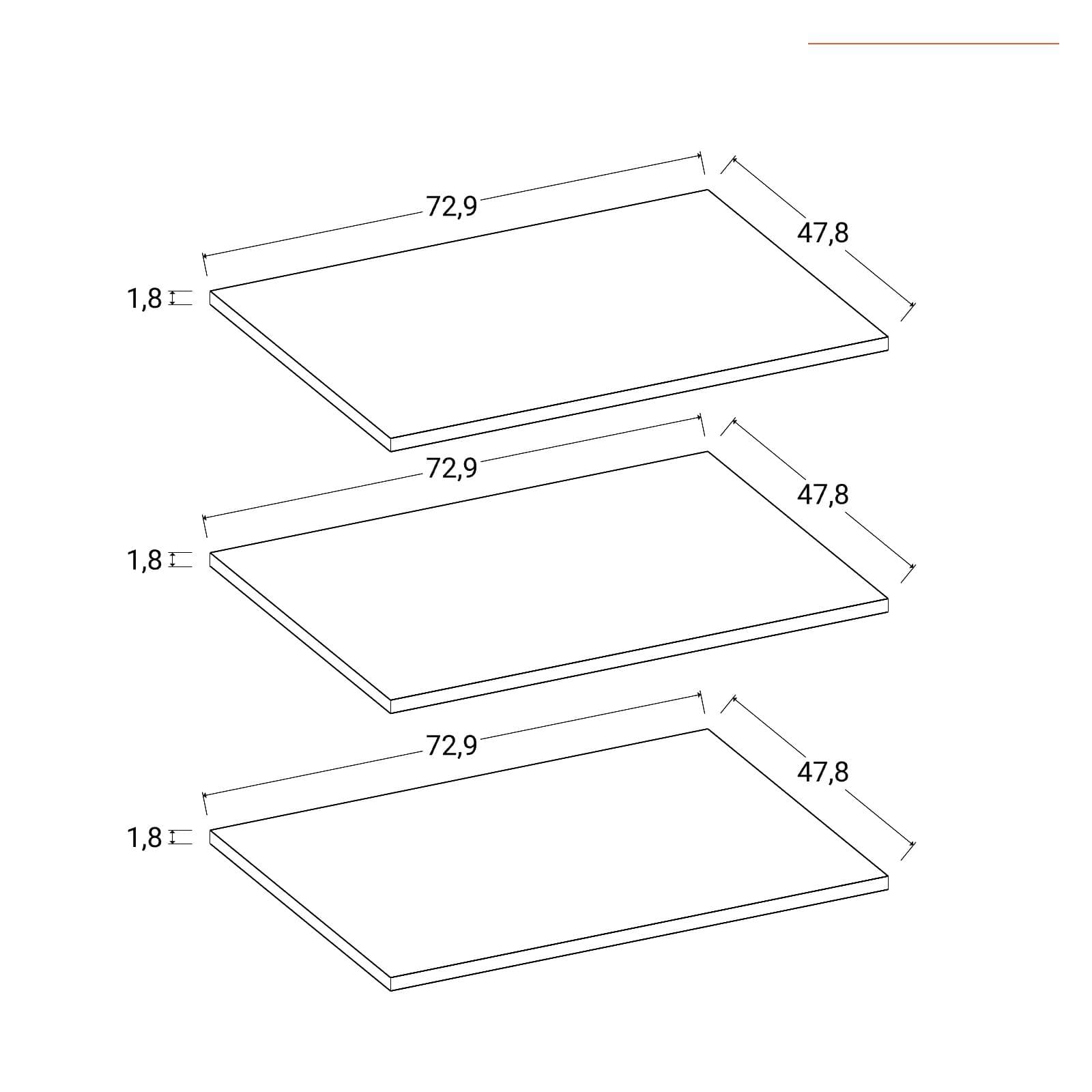 Set 3 ripiani per armadio scorrevole Essex da 150 cm antracite