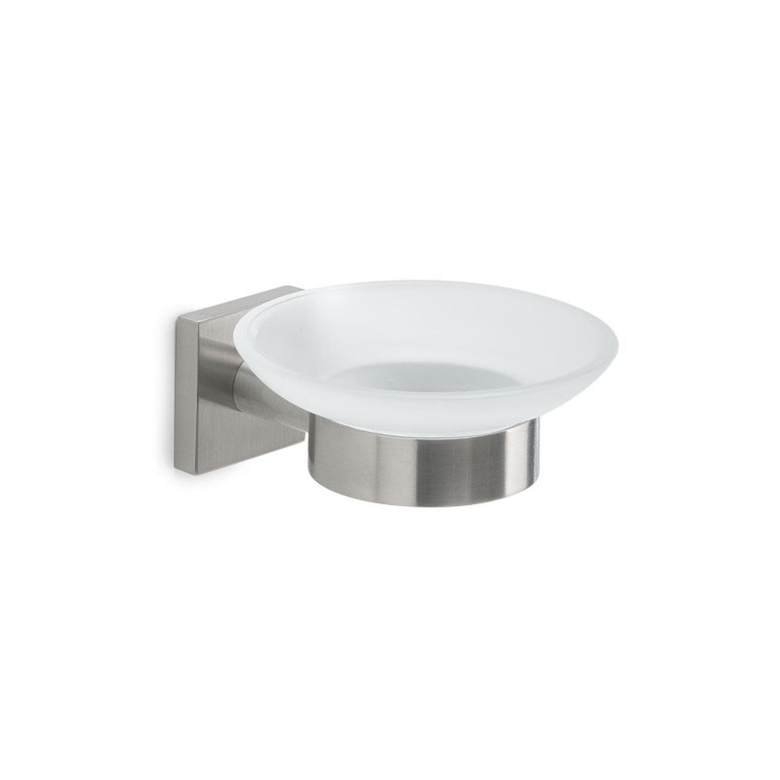 Set 4 accessori a muro in acciaio inox spazzolato e vetro satinato - Fuji di Gedy