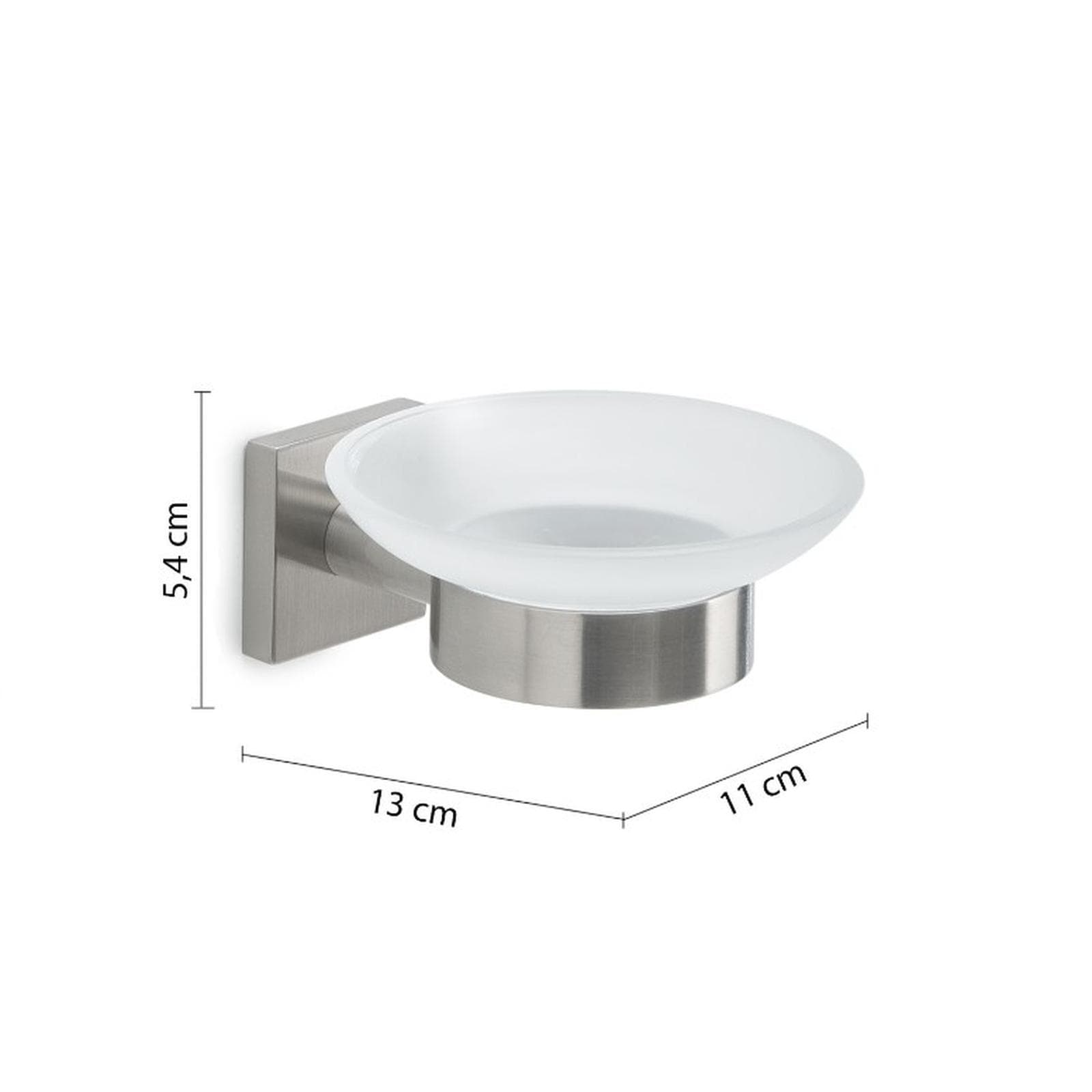 Set 4 accessori a muro in acciaio inox spazzolato e vetro satinato - Fuji di Gedy