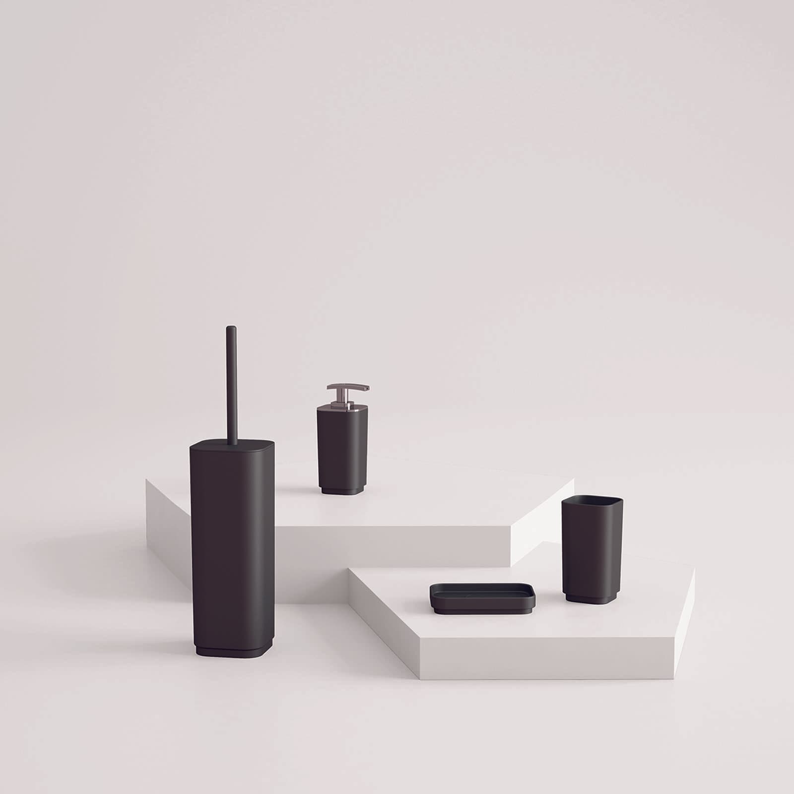 Set 4 accessori da appoggio nero opaco - Seventy di Gedy