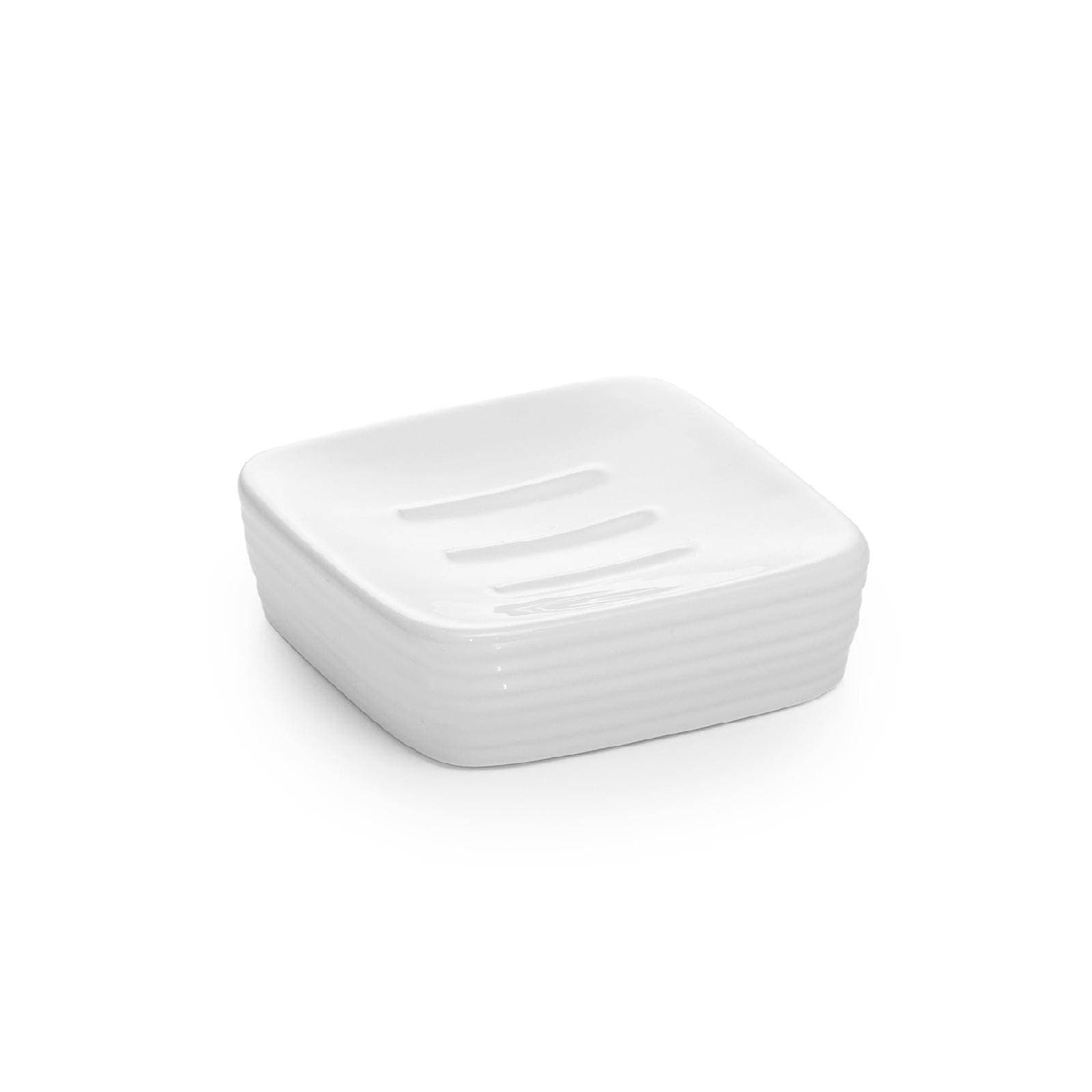 Set 4 accessori d'appoggio in ceramica bianco - Kelly di Gedy