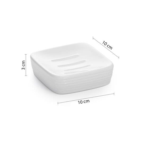 Set 4 accessori d'appoggio in ceramica bianco - Kelly di Gedy
