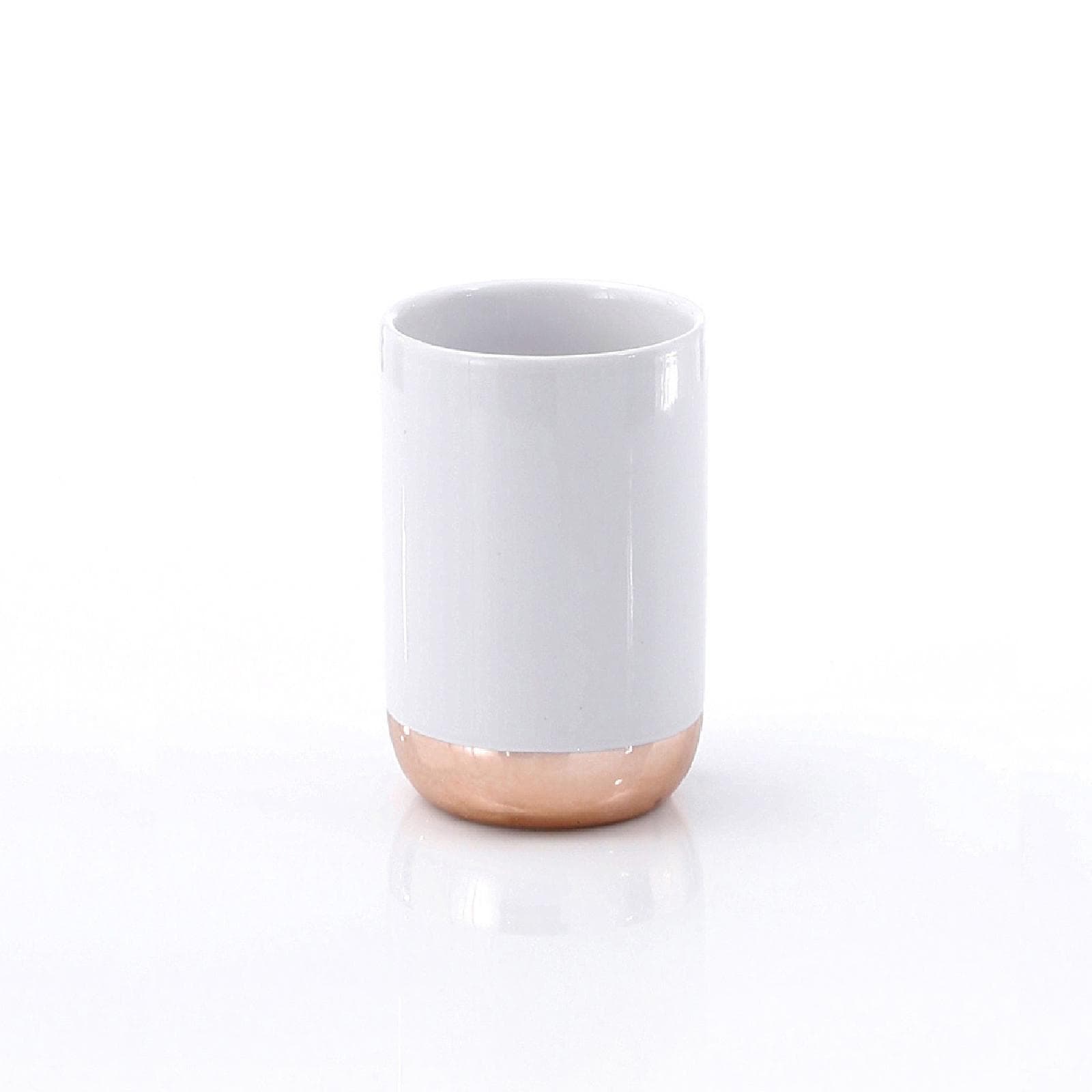 Set 4 accessori d'appoggio in ceramica bianco lucido e rame - Rita di Gedy