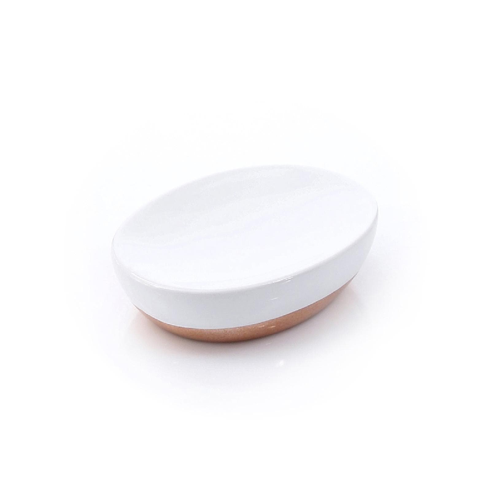 Set 4 accessori d'appoggio in ceramica bianco lucido e rame - Rita di Gedy