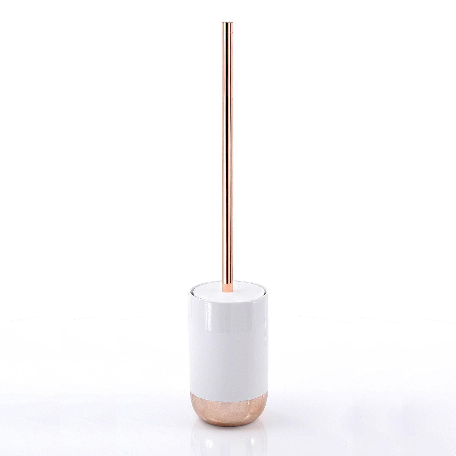 Set 4 accessori d'appoggio in ceramica bianco lucido e rame - Rita di Gedy