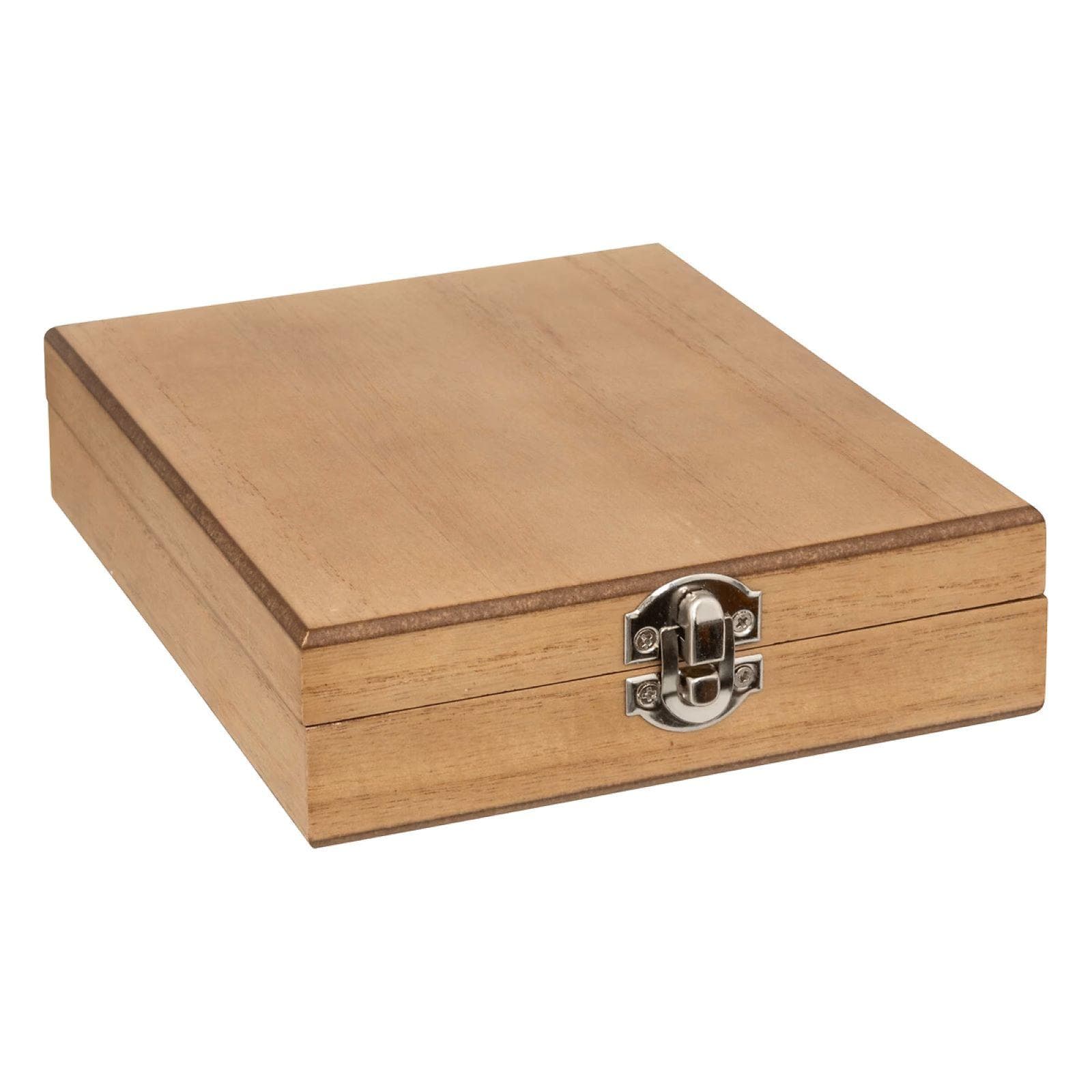 Set 4 accessori per sommelier in metallo cromo e cofanetto in legno