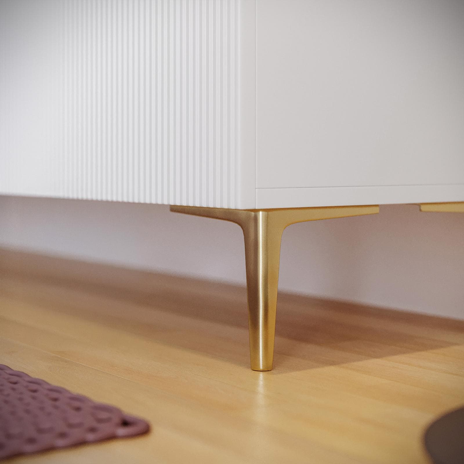 Set 4 piedini angolari finitura oro spazzolato per mobili fino a 120 cm - Judith