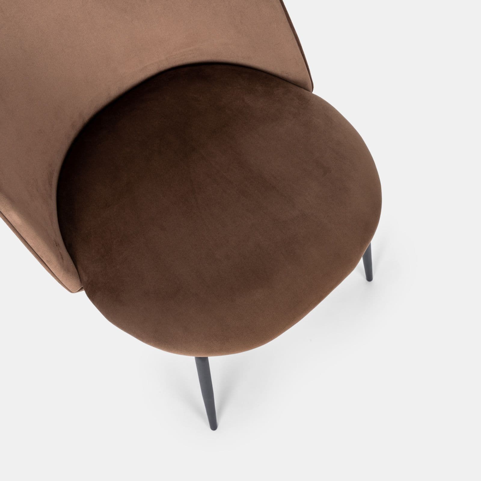 Set 4 sedie in velluto cappuccino con gambe in metallo nero - Georgia